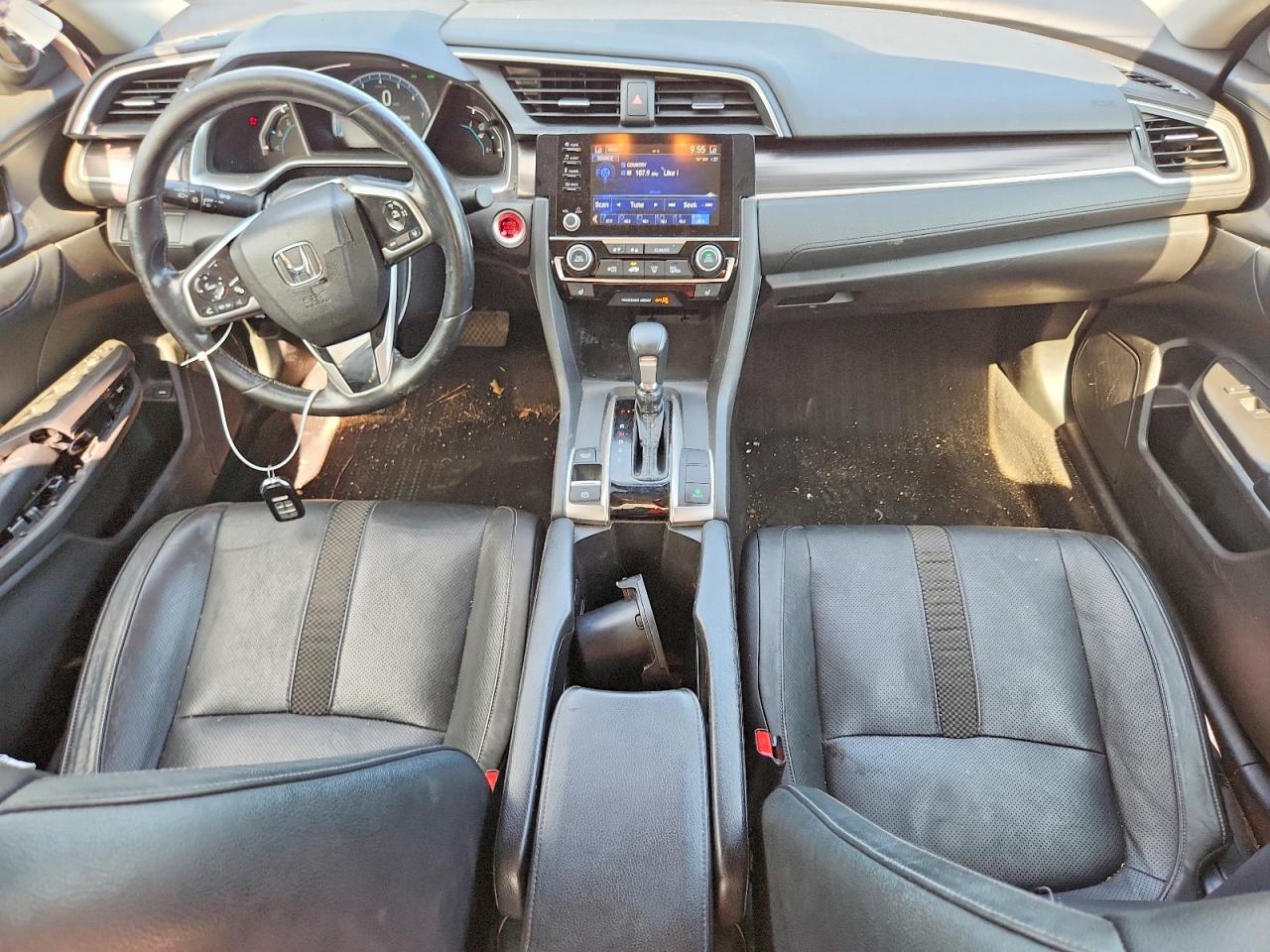 2019 Honda Civic Exl White vin: JHMFC1F7XKX010331