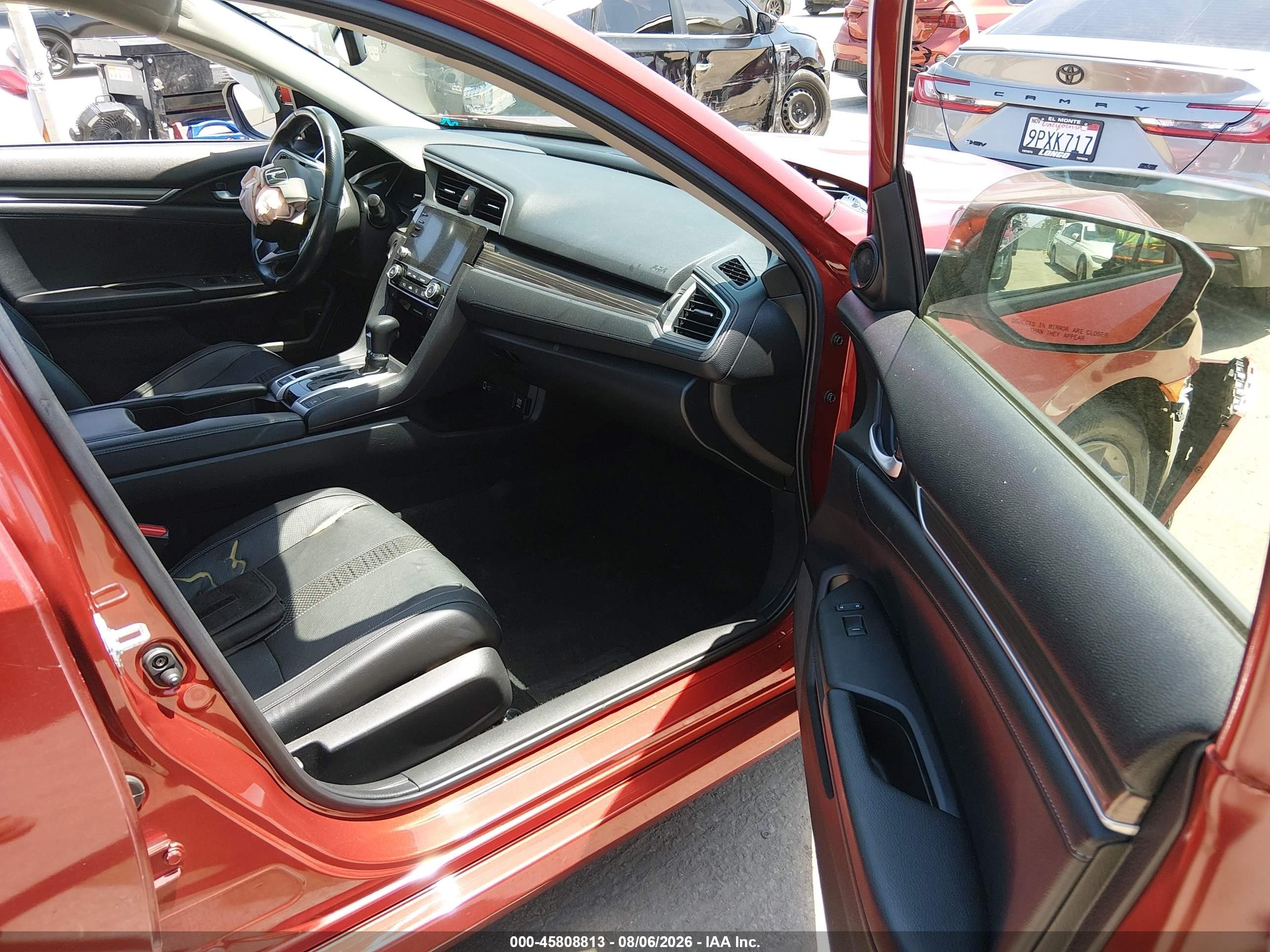 2019 Honda Civic Ex-l Orange vin: JHMFC1F7XKX014346