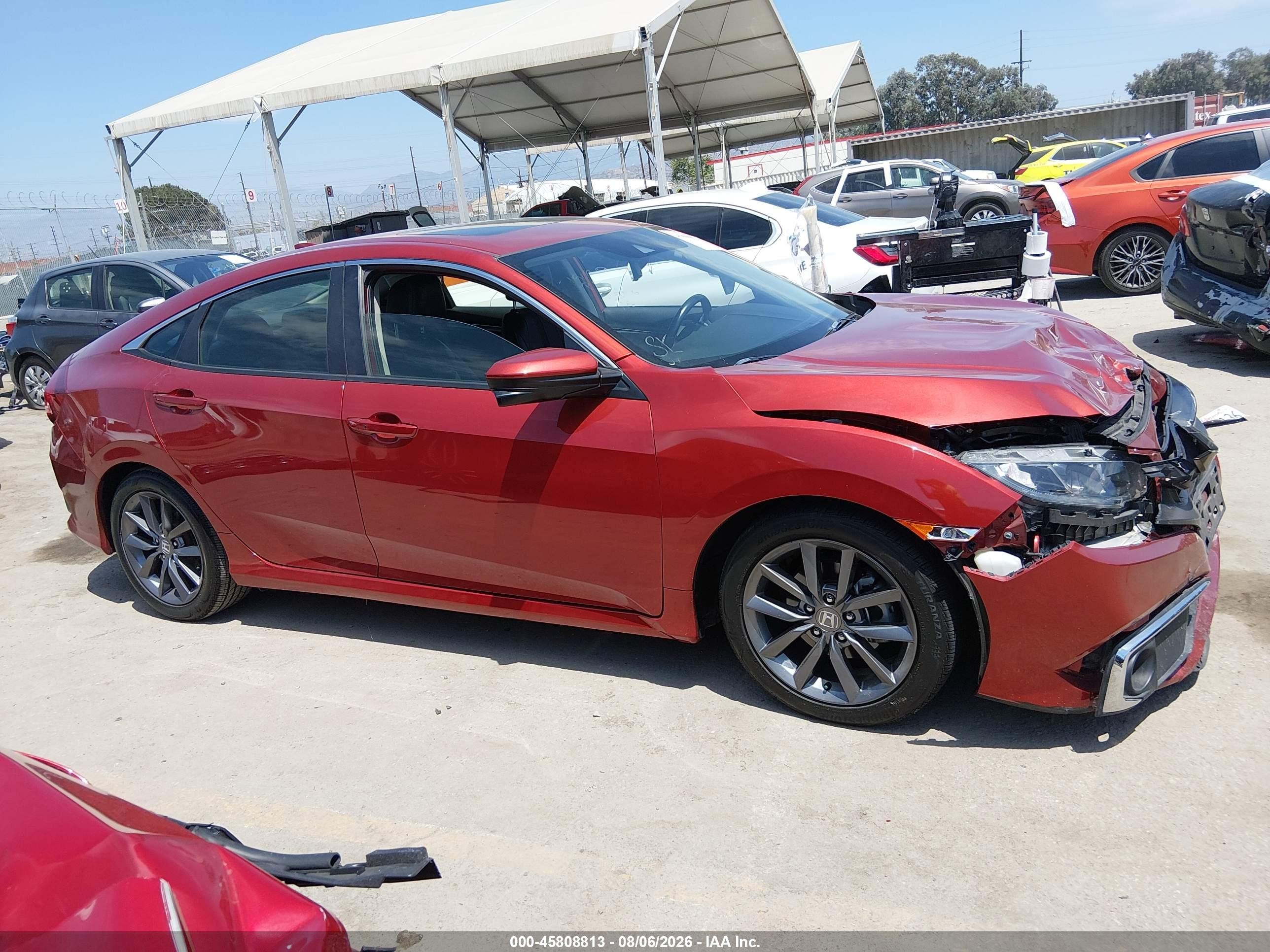 2019 Honda Civic Ex-l Orange vin: JHMFC1F7XKX014346