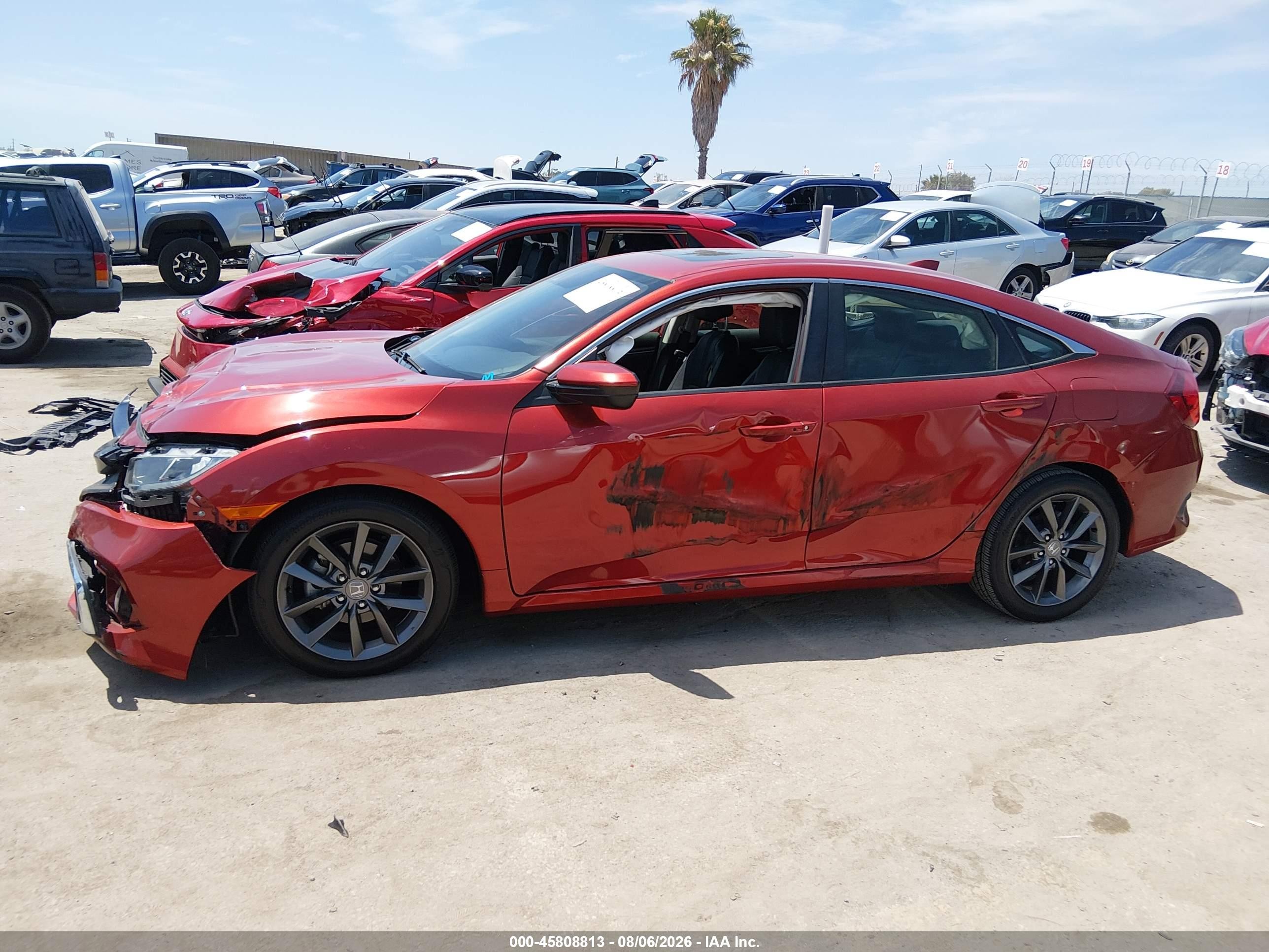 2019 Honda Civic Ex-l Orange vin: JHMFC1F7XKX014346