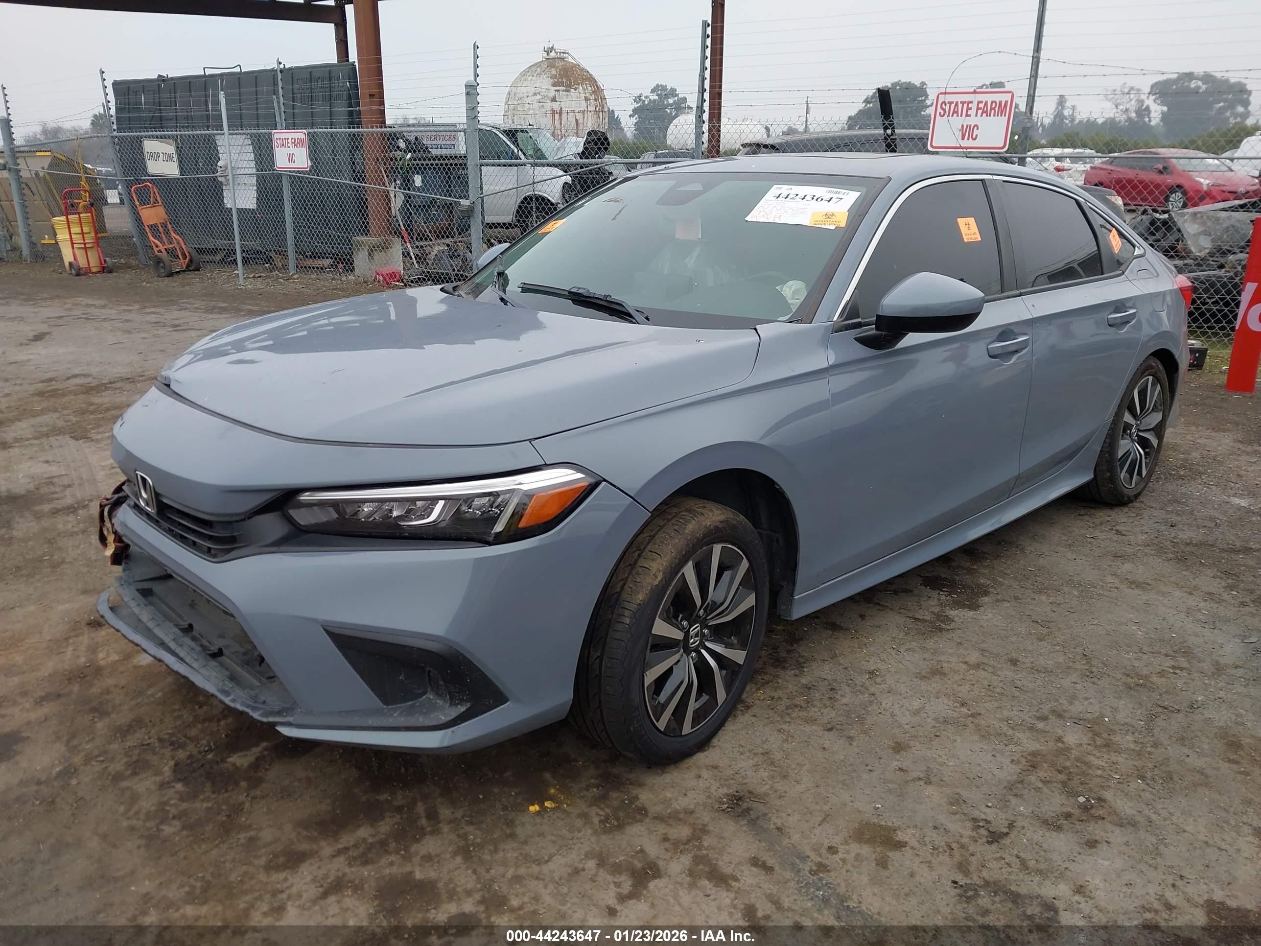 2022 Honda Civic Ex Gray vin: JHMFE1F73NX008421