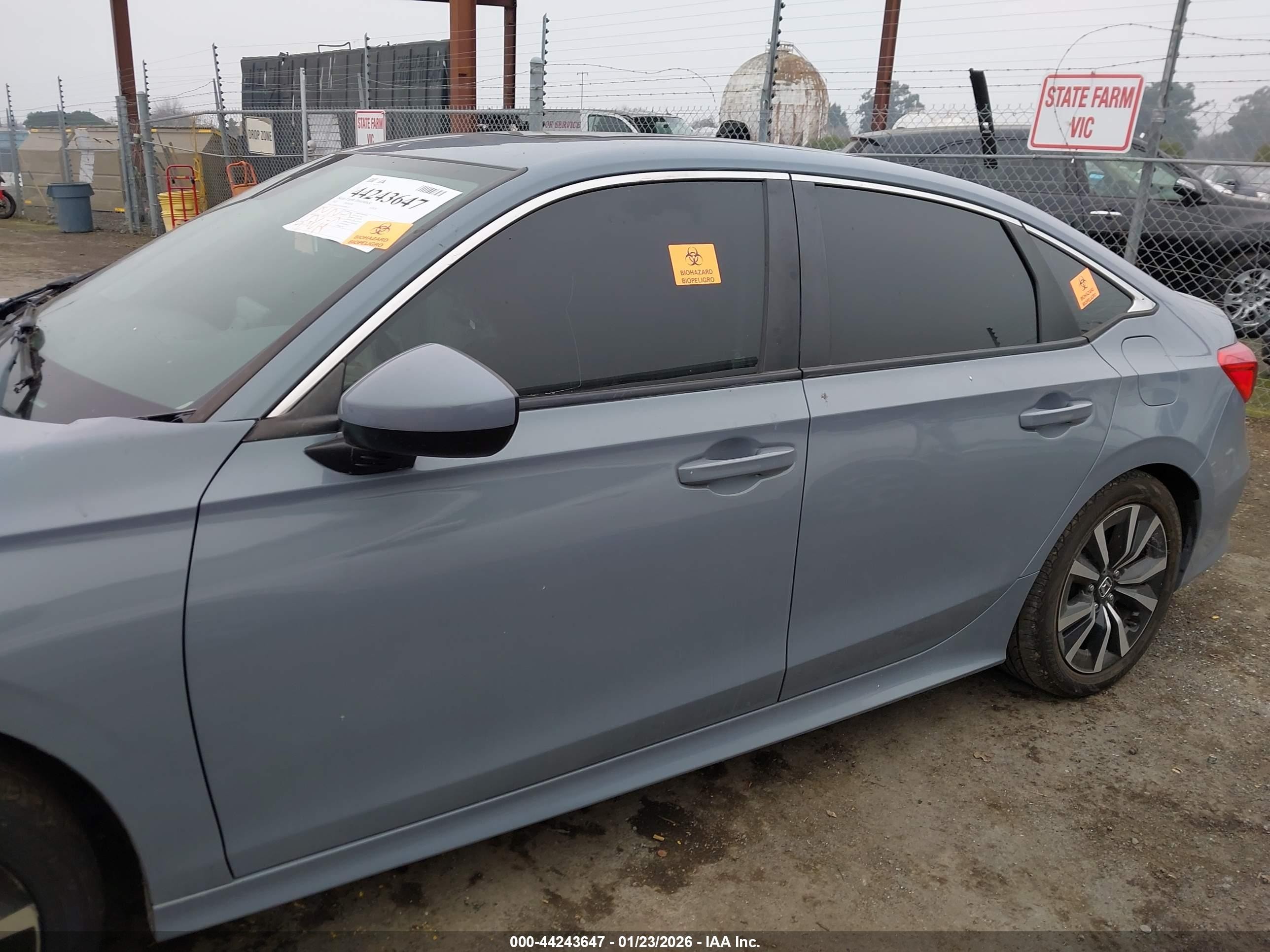 2022 Honda Civic Ex Gray vin: JHMFE1F73NX008421