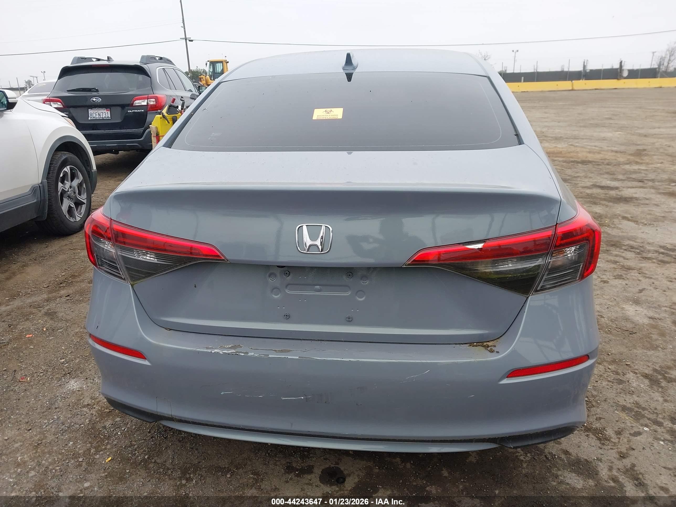 2022 Honda Civic Ex Gray vin: JHMFE1F73NX008421