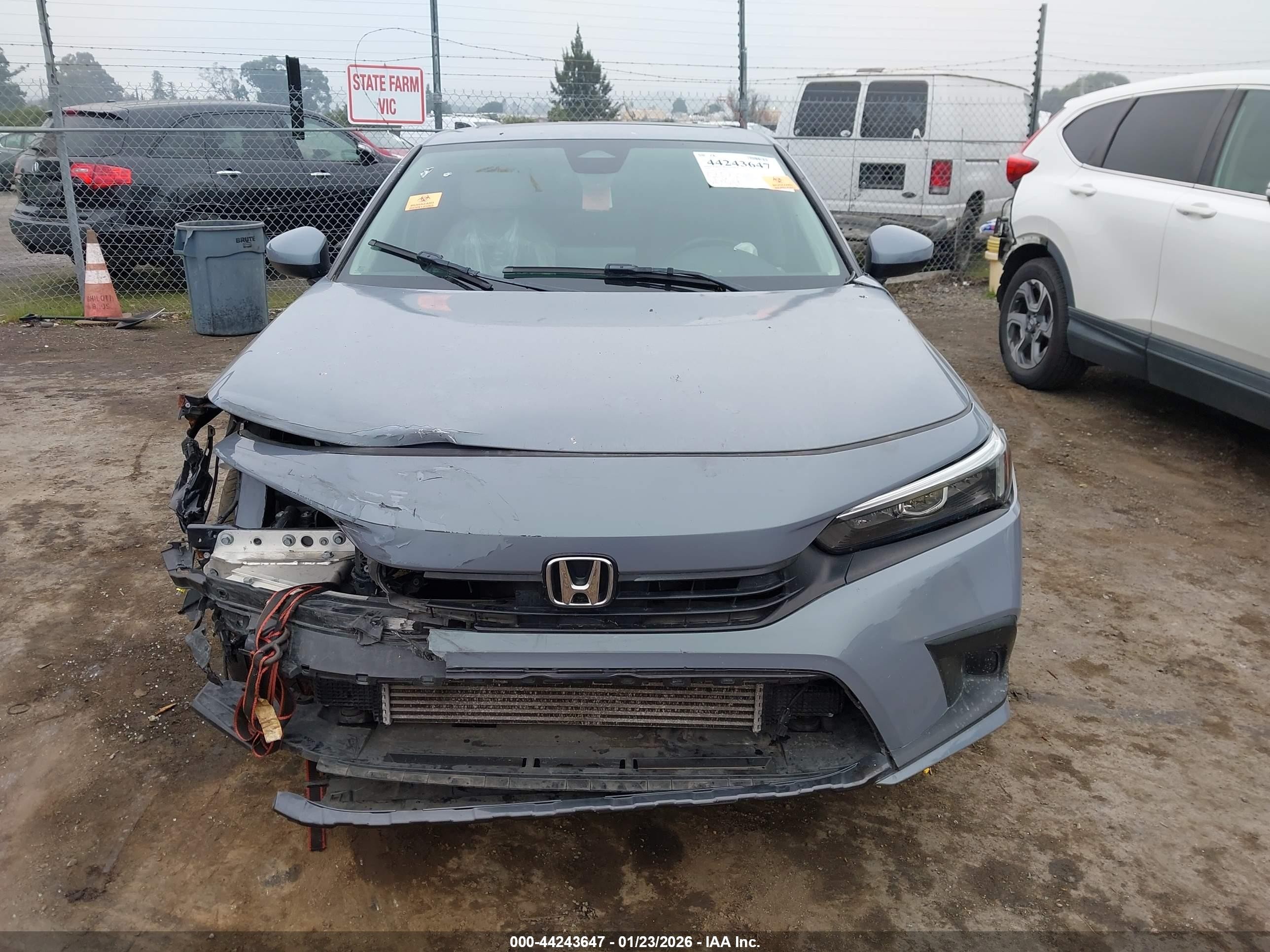 2022 Honda Civic Ex Gray vin: JHMFE1F73NX008421