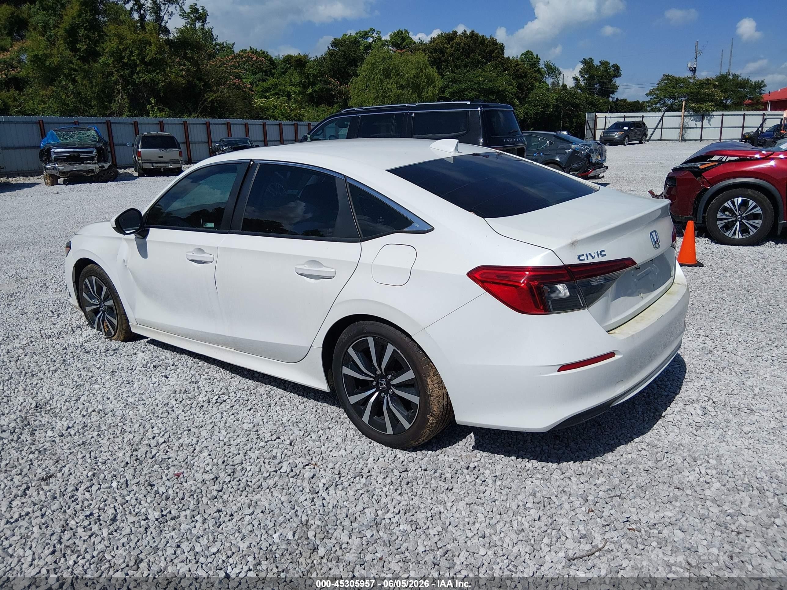 2022 Honda Civic Ex White vin: JHMFE1F76NX002550