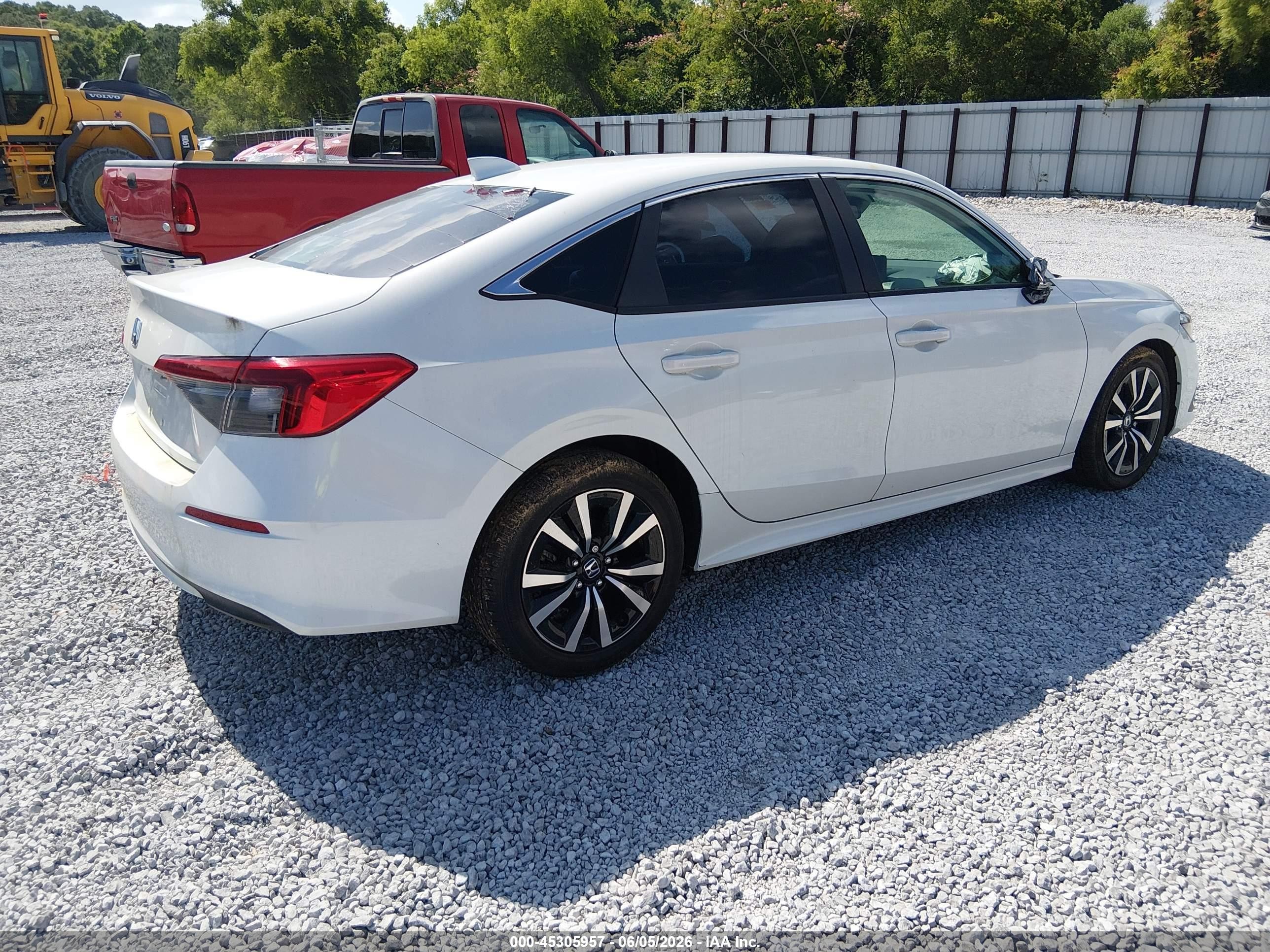 2022 Honda Civic Ex White vin: JHMFE1F76NX002550