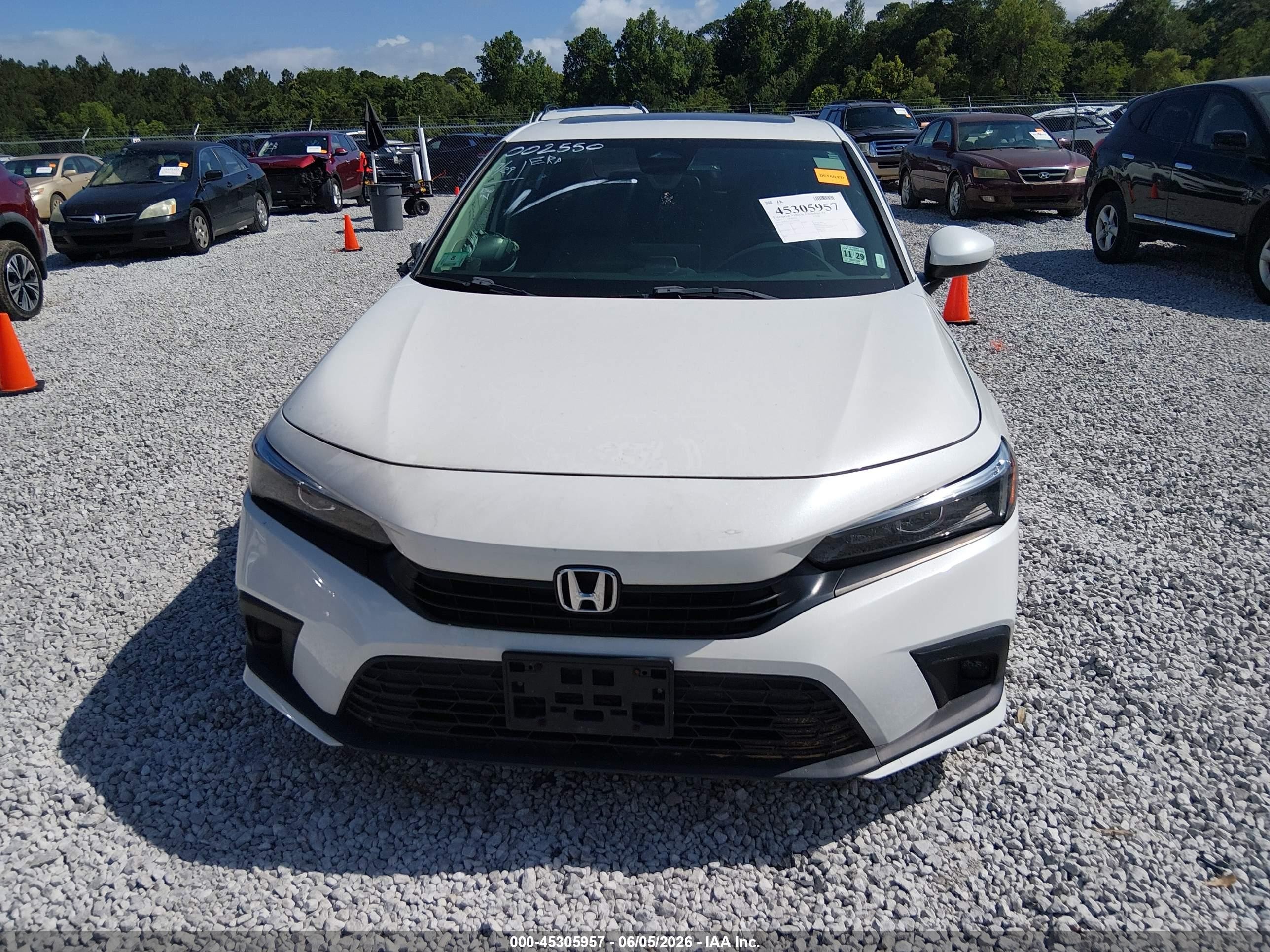 2022 Honda Civic Ex White vin: JHMFE1F76NX002550