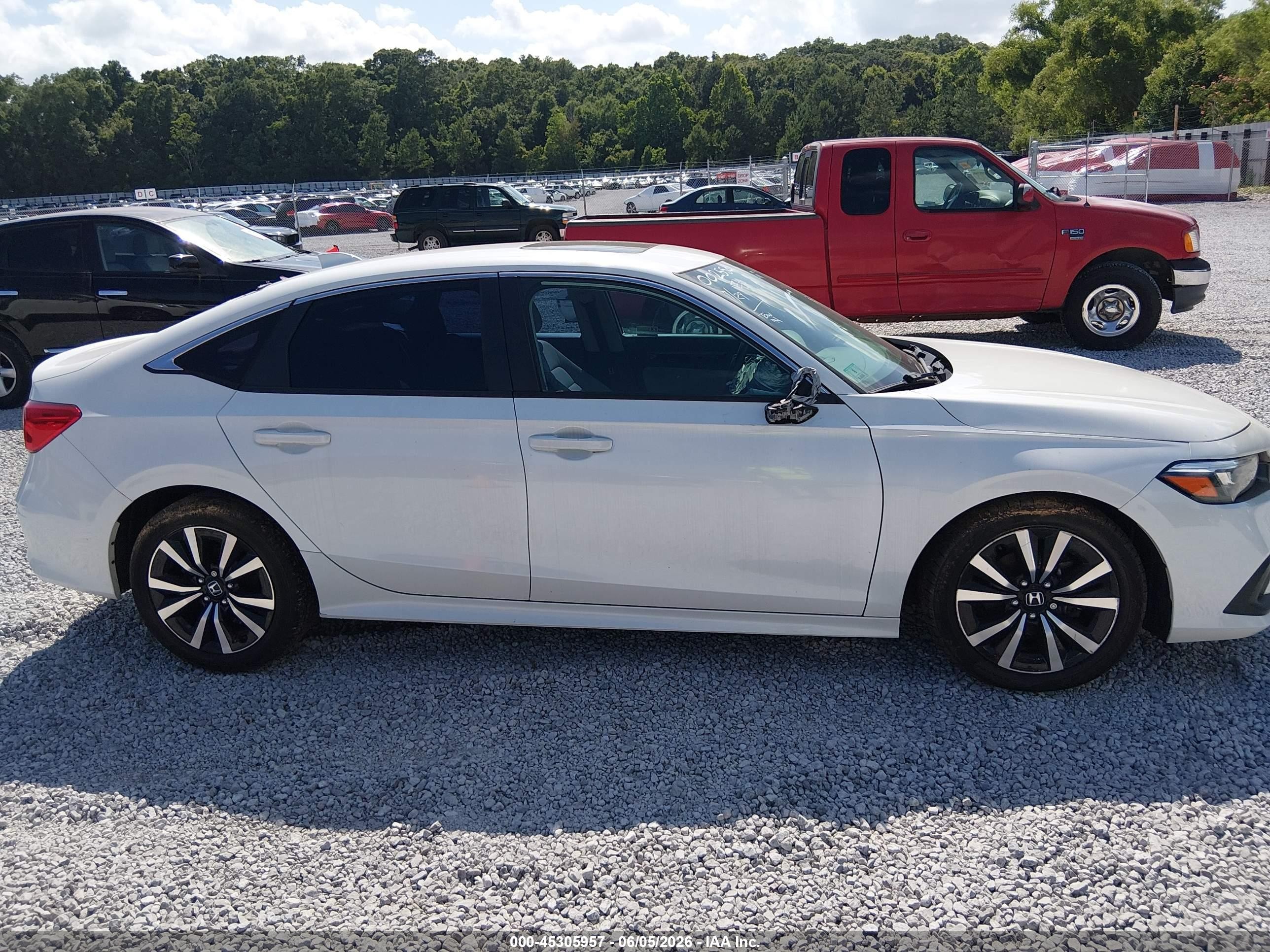 2022 Honda Civic Ex White vin: JHMFE1F76NX002550