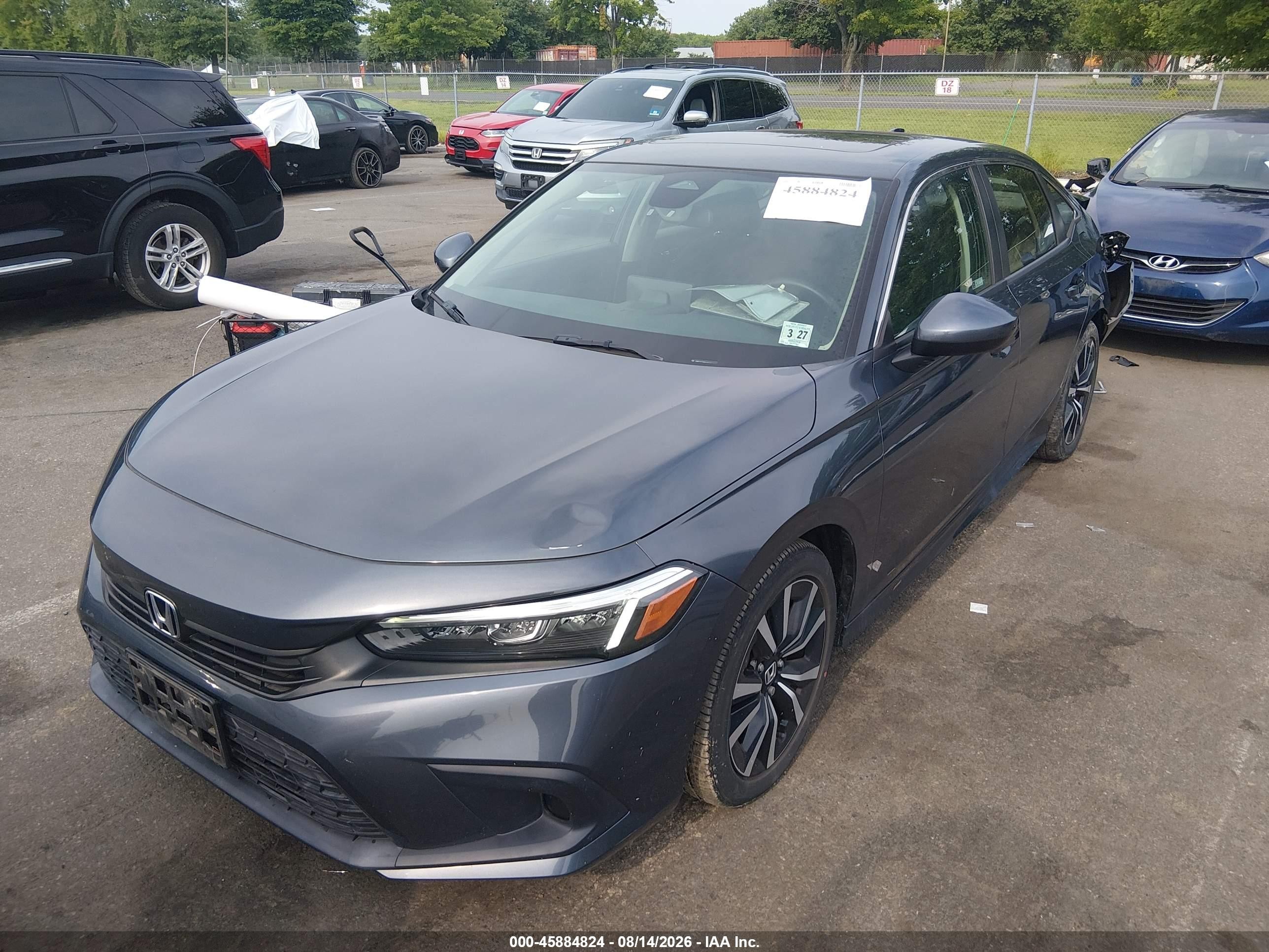 2022 Honda Civic Ex Gray vin: JHMFE1F7XNX010117