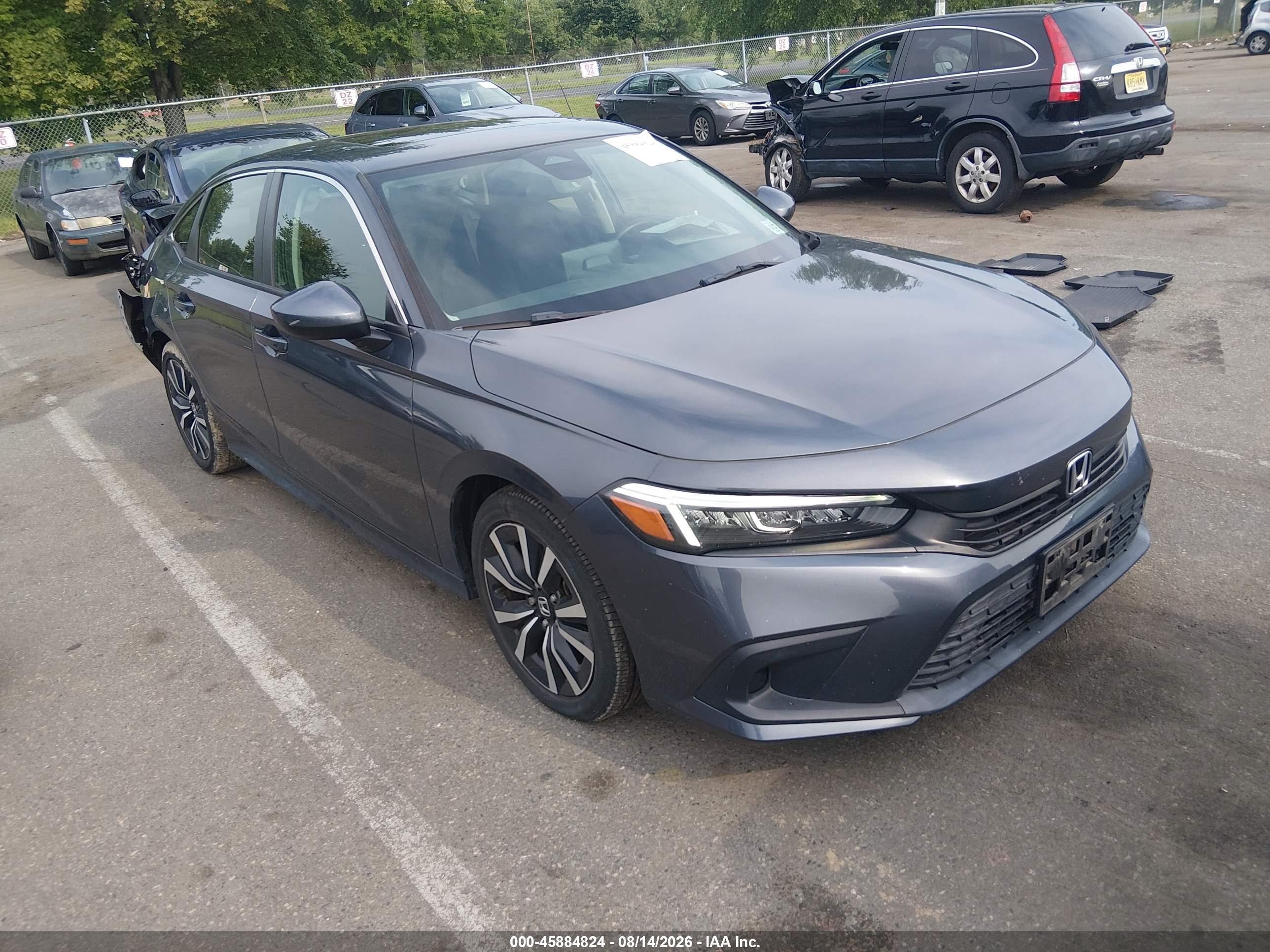 2022 Honda Civic Ex Gray vin: JHMFE1F7XNX010117