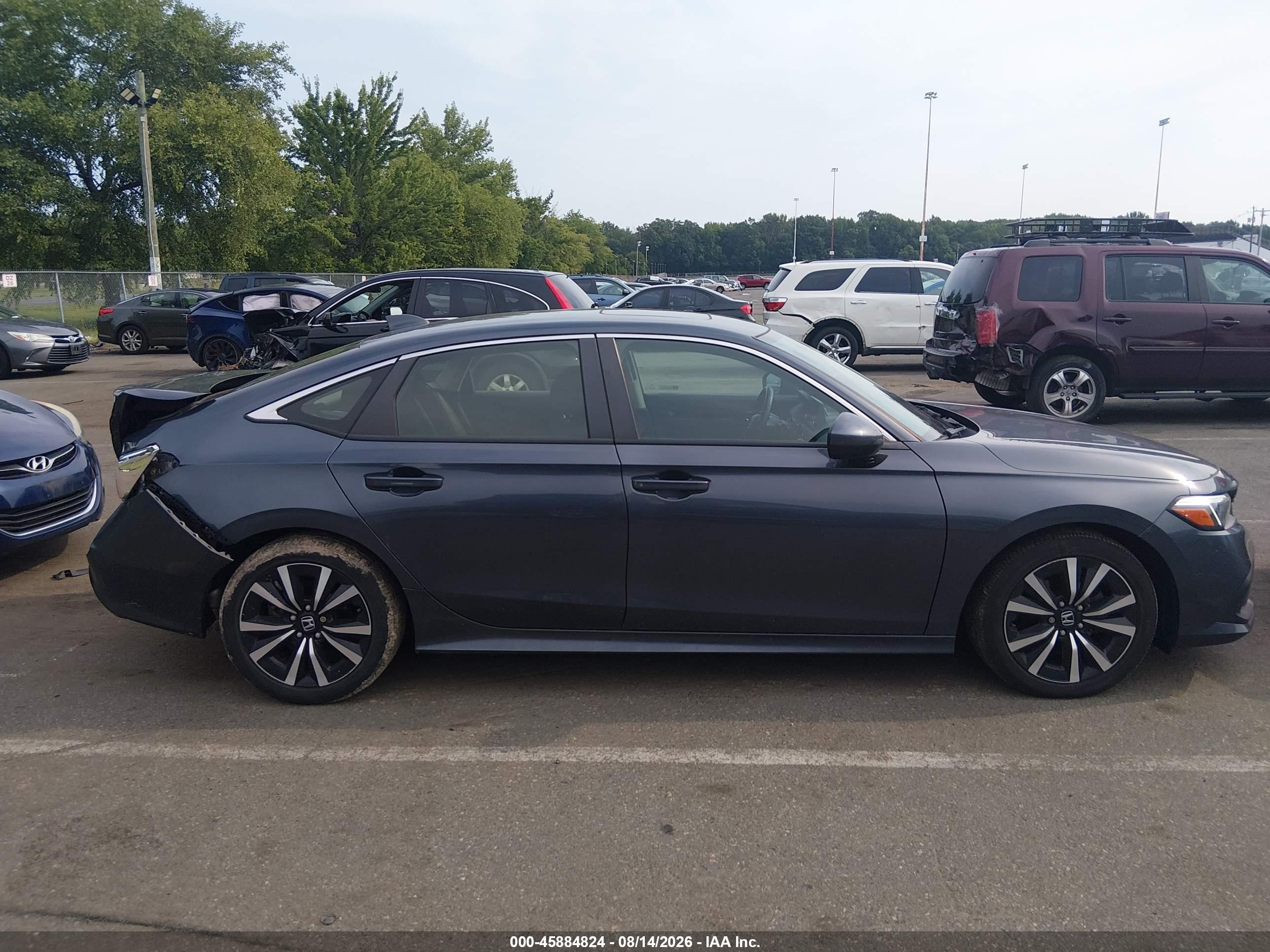 2022 Honda Civic Ex Gray vin: JHMFE1F7XNX010117