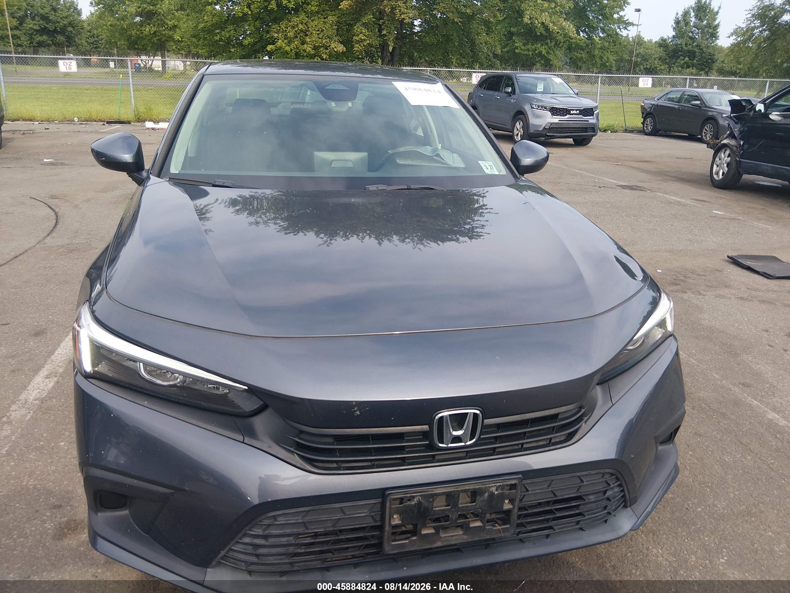 2022 Honda Civic Ex Gray vin: JHMFE1F7XNX010117