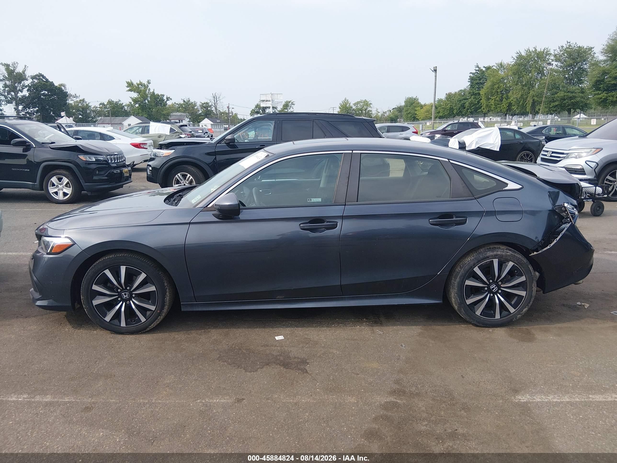 2022 Honda Civic Ex Gray vin: JHMFE1F7XNX010117