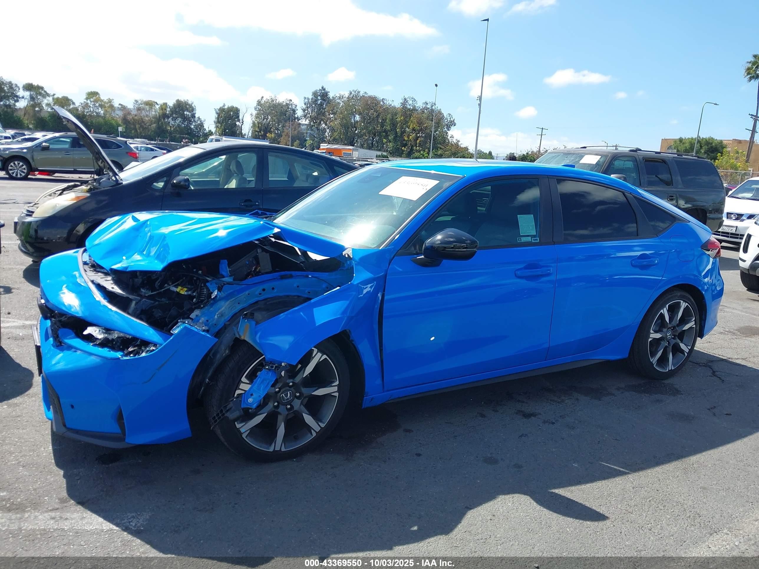 2025 Honda Civic Hybrid Sport Touring Синий vin: JHMFL4H90SX000925