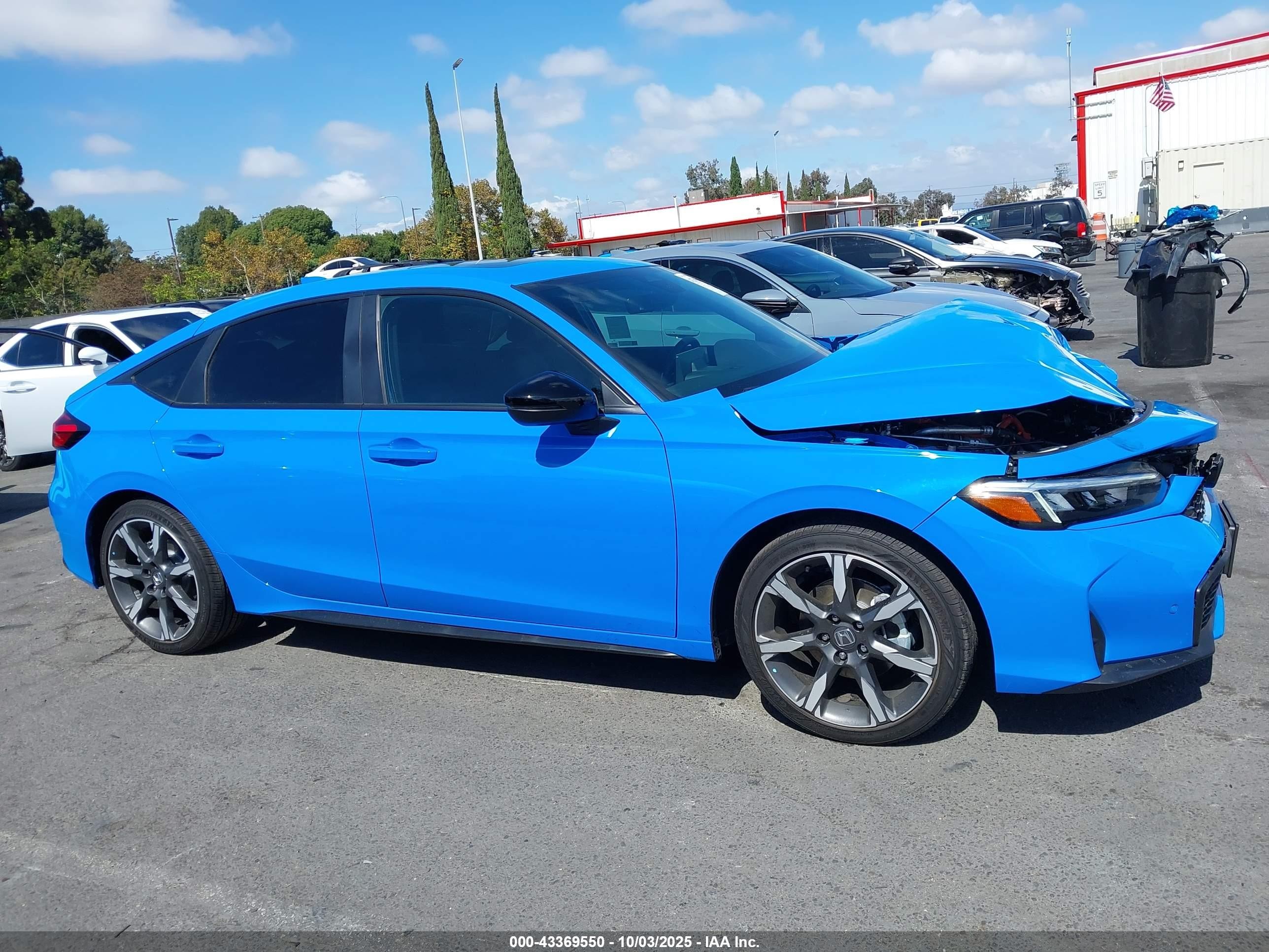 2025 Honda Civic Hybrid Sport Touring Синий vin: JHMFL4H90SX000925
