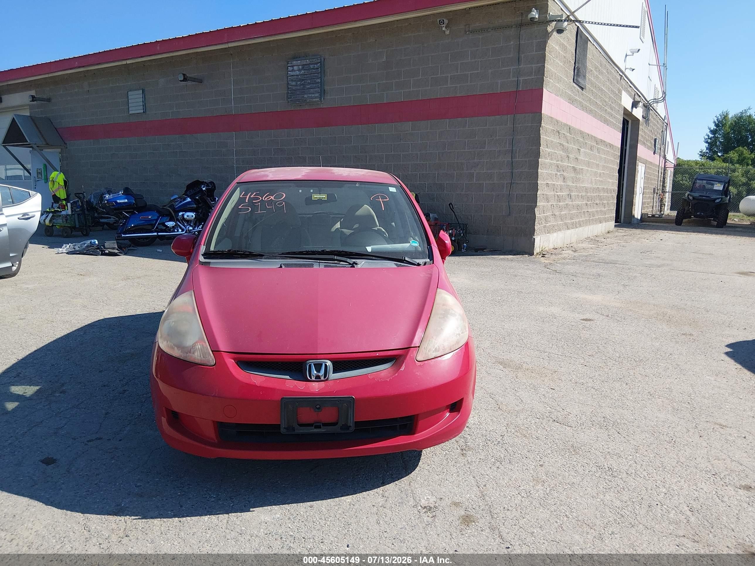 2007 Honda Fit Red vin: JHMGD37407S000221