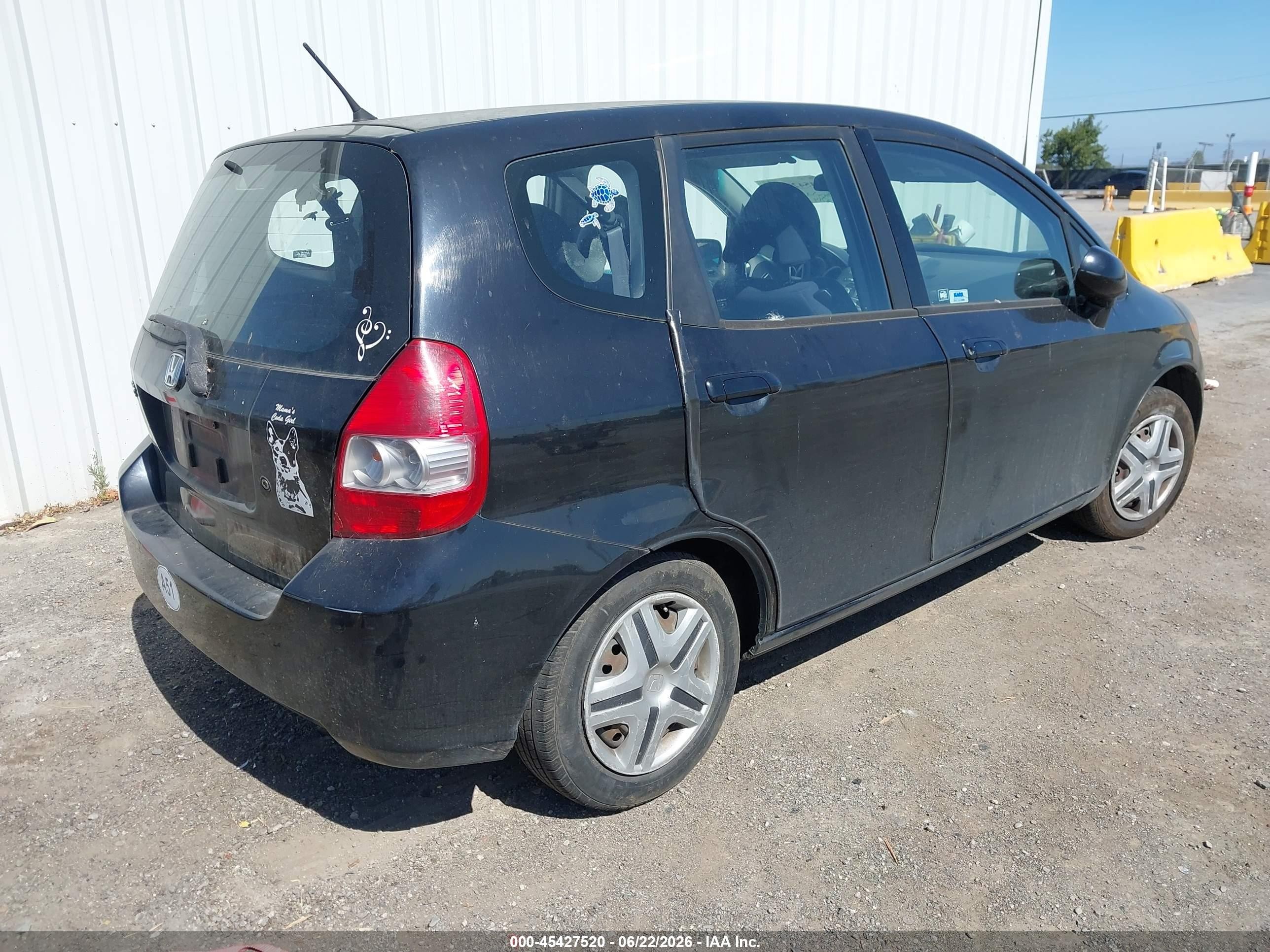 2008 Honda Fit   Черный vin: JHMGD37458S043924