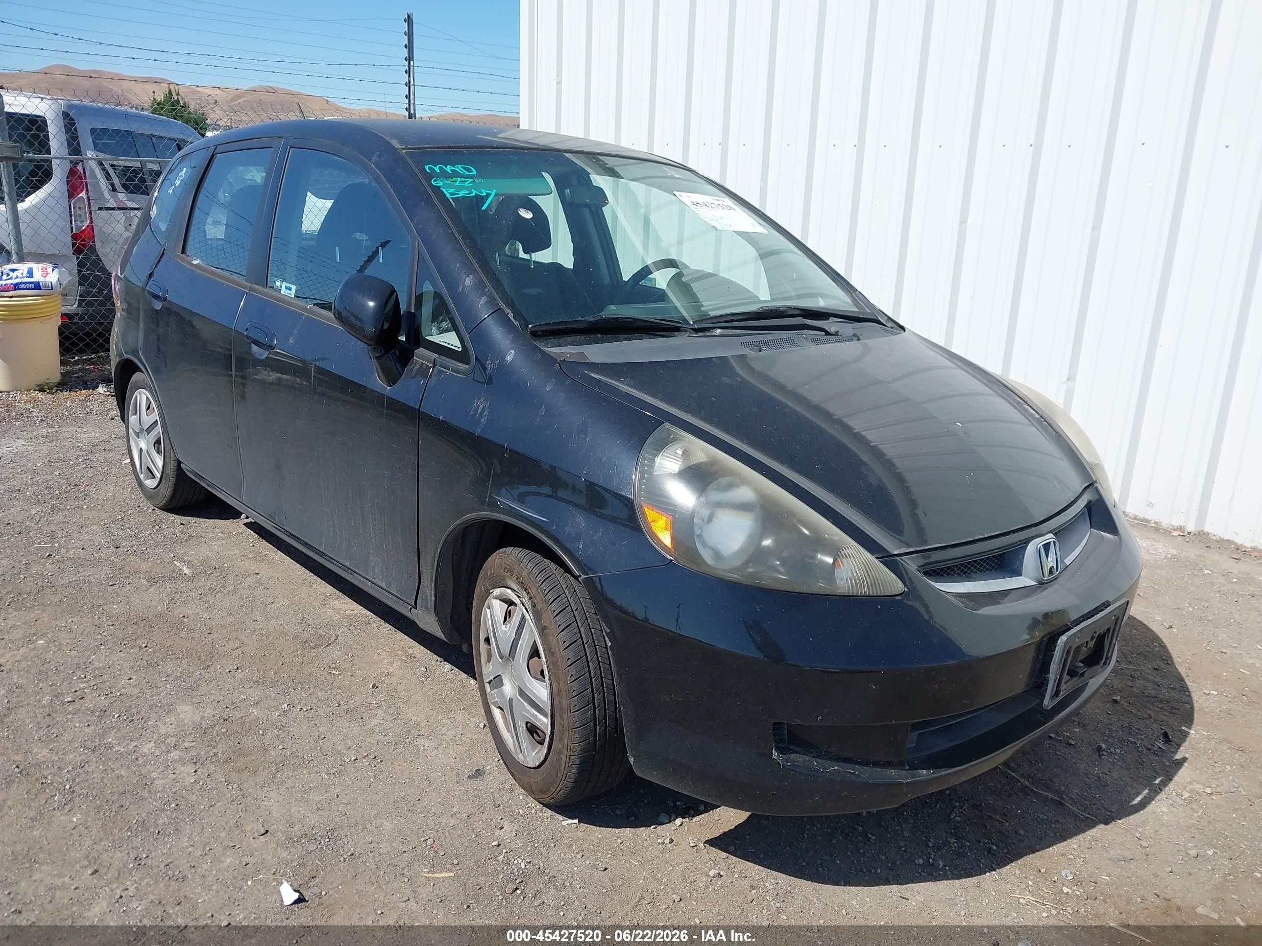 2008 Honda Fit   Черный vin: JHMGD37458S043924