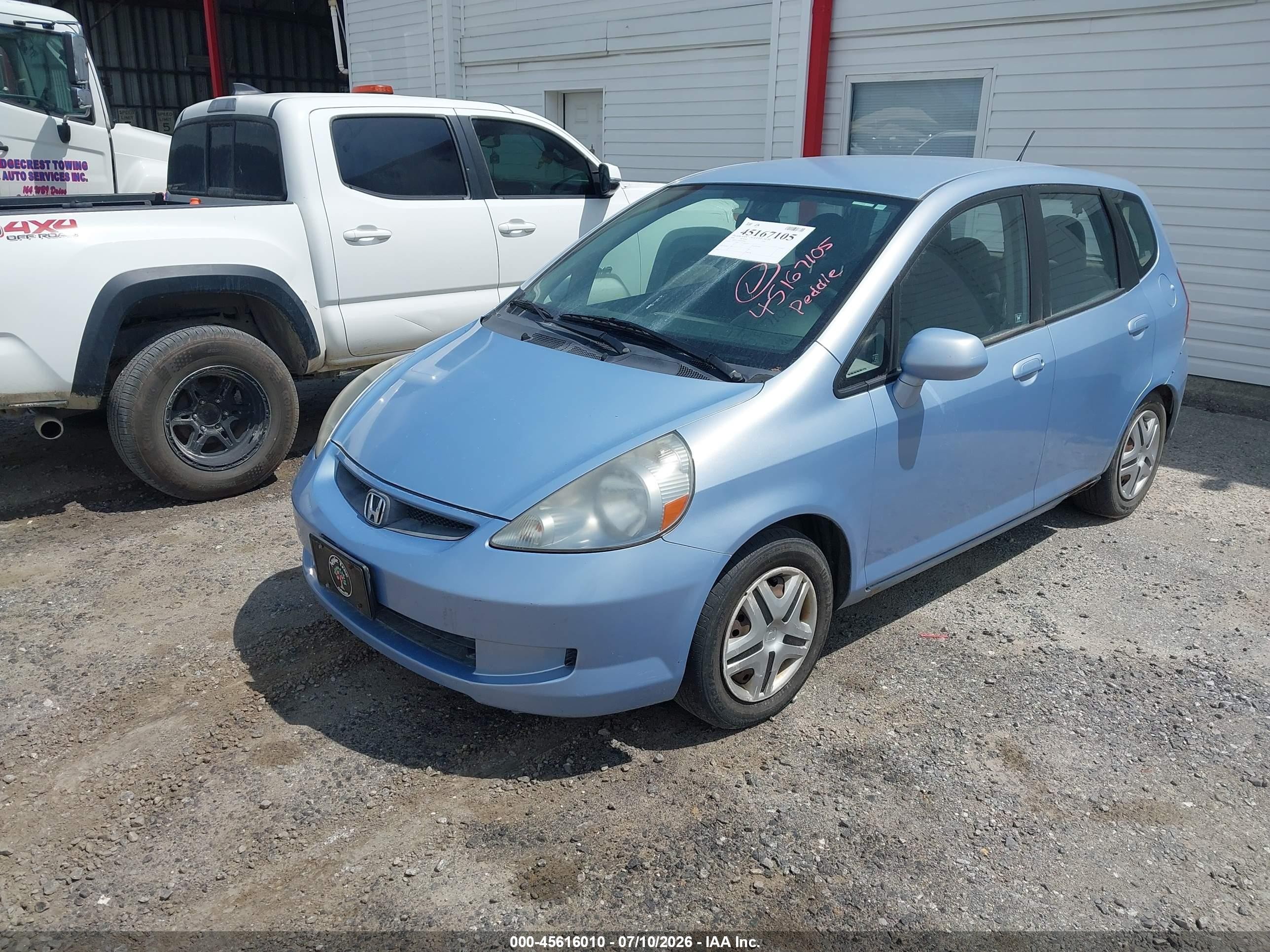 2008 Honda Fit   Light Blue vin: JHMGD37468S010494