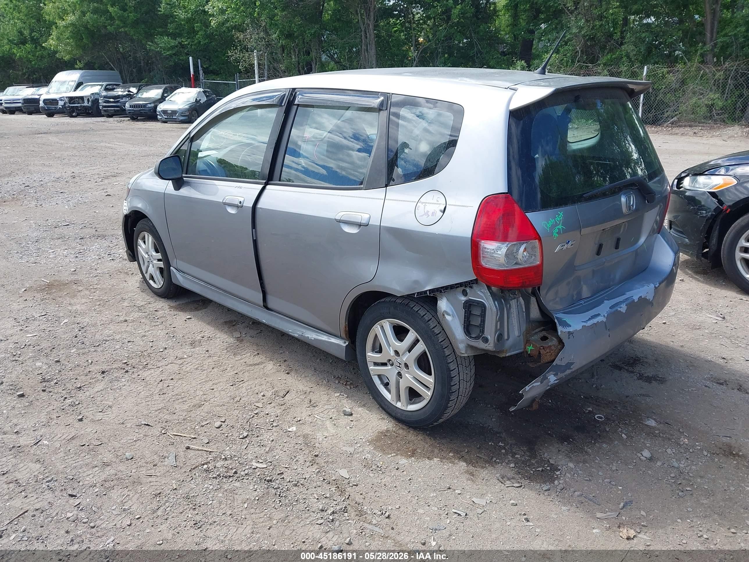 2007 Honda Fit Sport Серый vin: JHMGD37607S054121