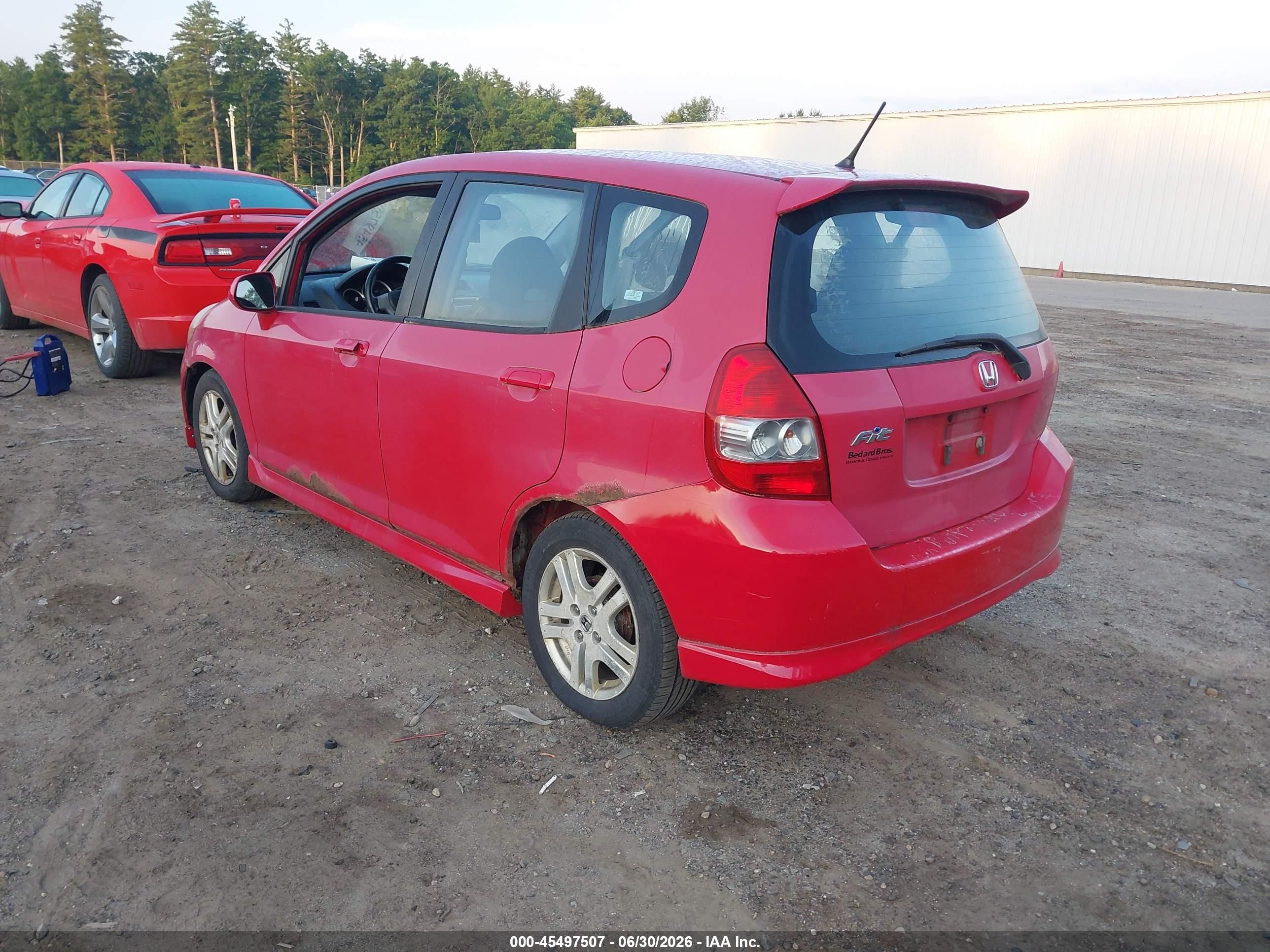 2007 Honda Fit Sport Red vin: JHMGD37617S000276