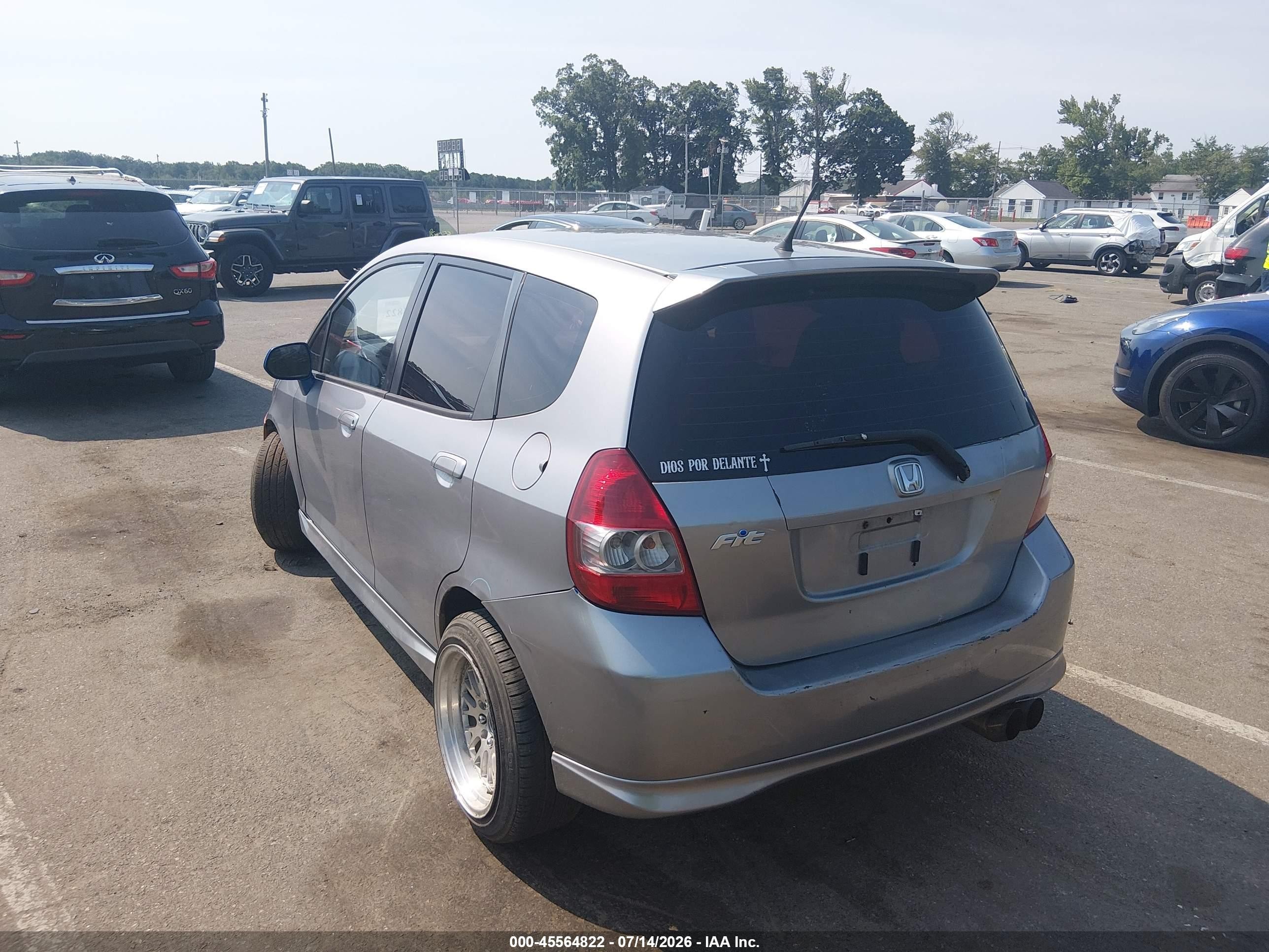 2007 Honda Fit Sport Gray vin: JHMGD37617S017465