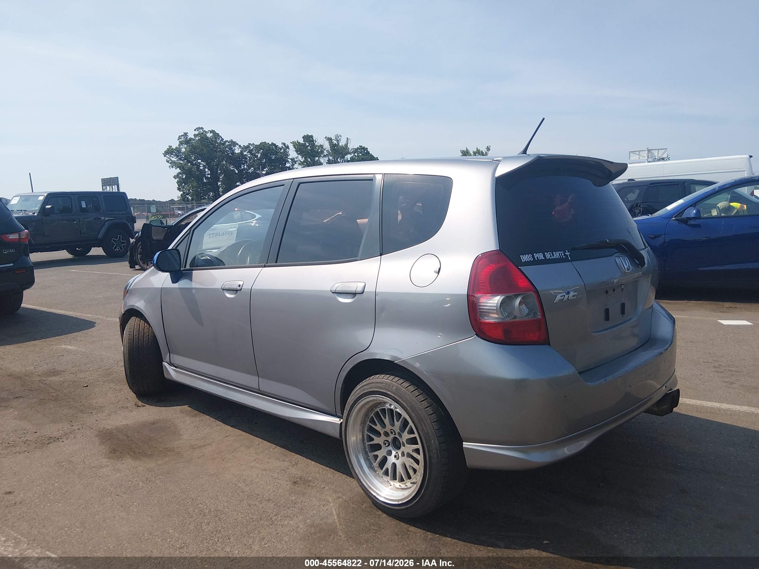 2007 Honda Fit Sport Gray vin: JHMGD37617S017465