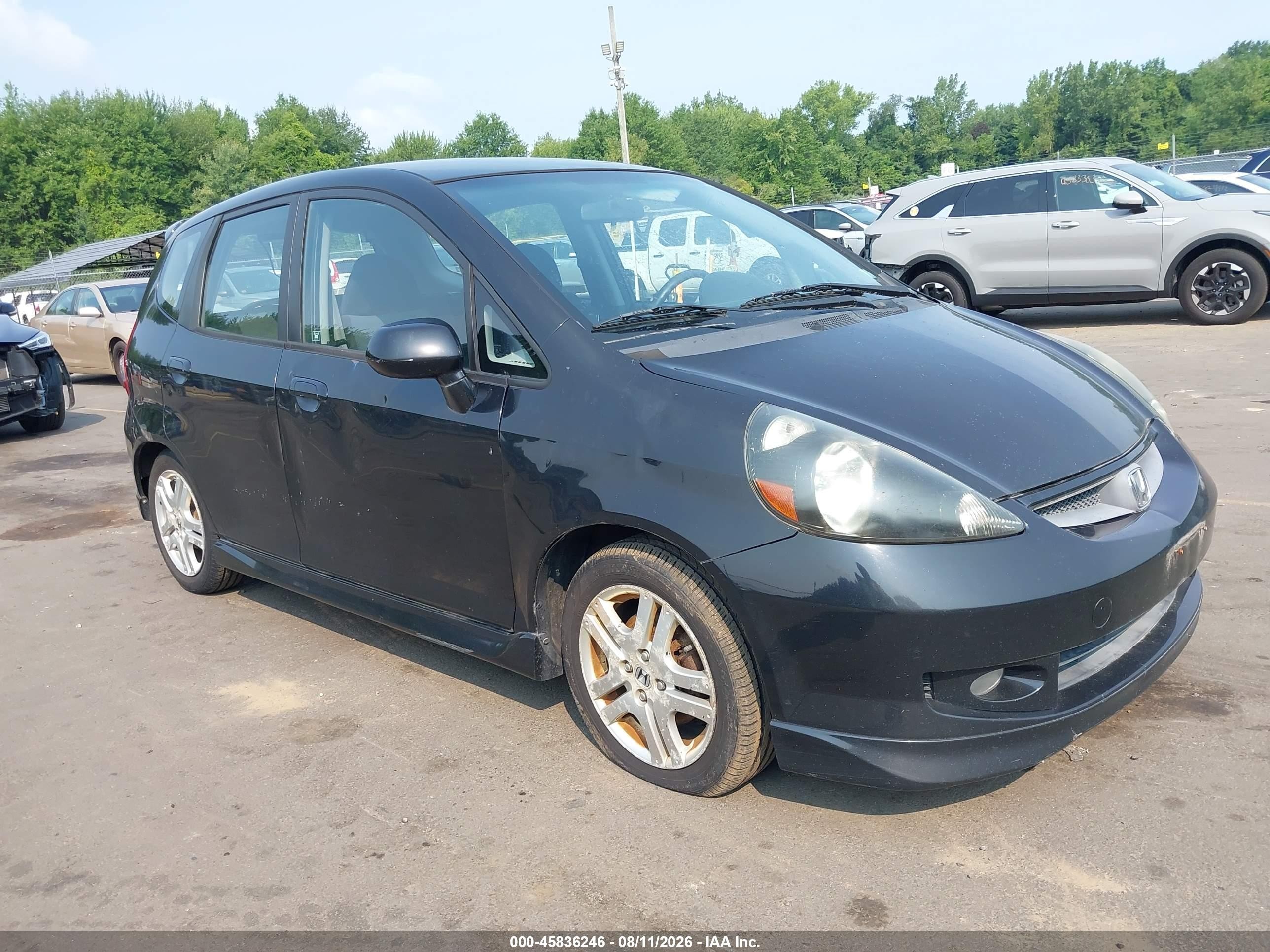 2008 Honda Fit Sport Black vin: JHMGD37618S052802