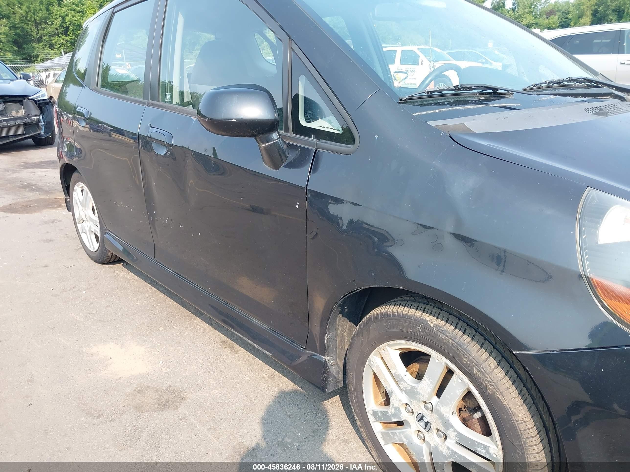 2008 Honda Fit Sport Black vin: JHMGD37618S052802