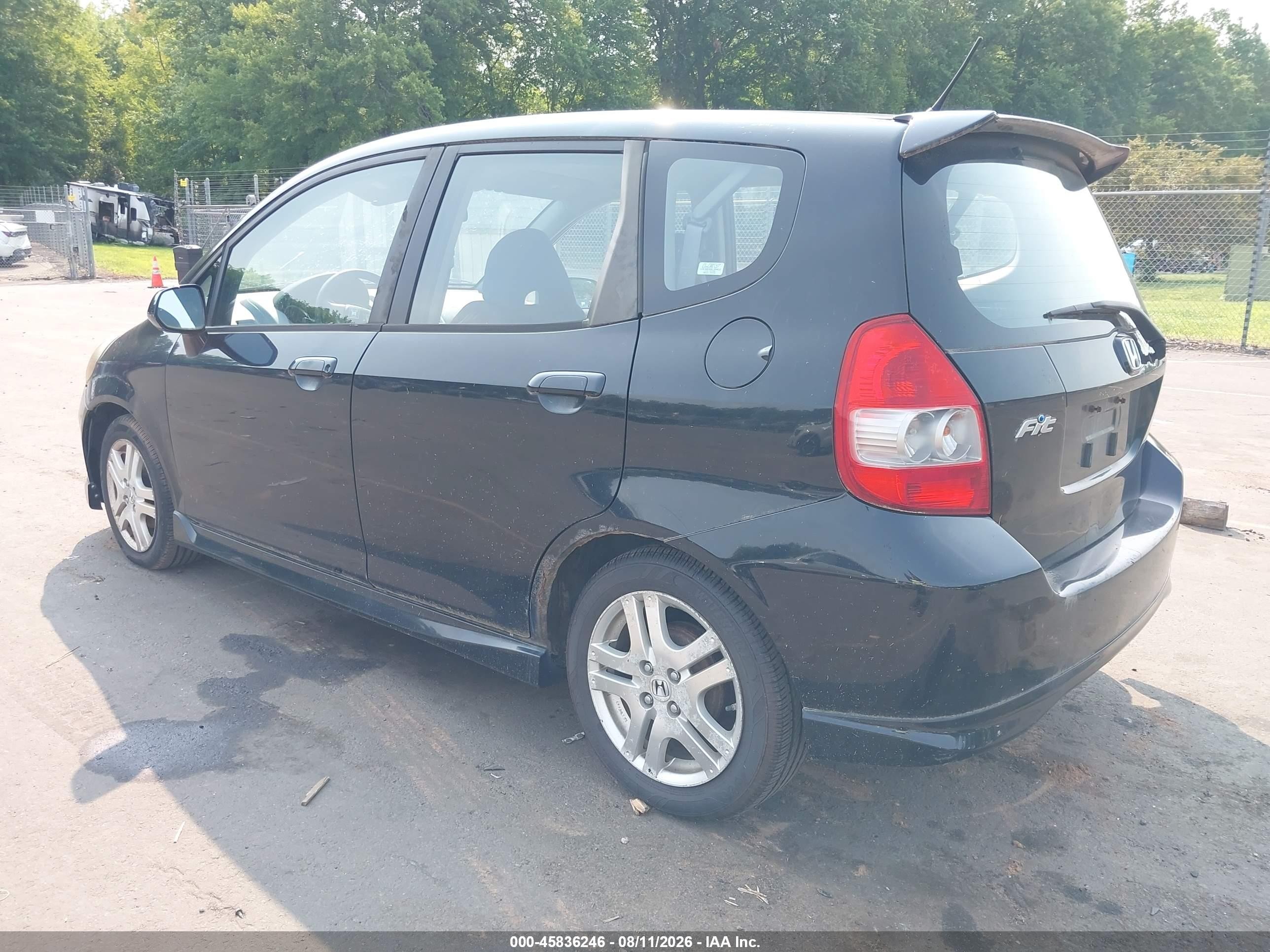 2008 Honda Fit Sport Black vin: JHMGD37618S052802