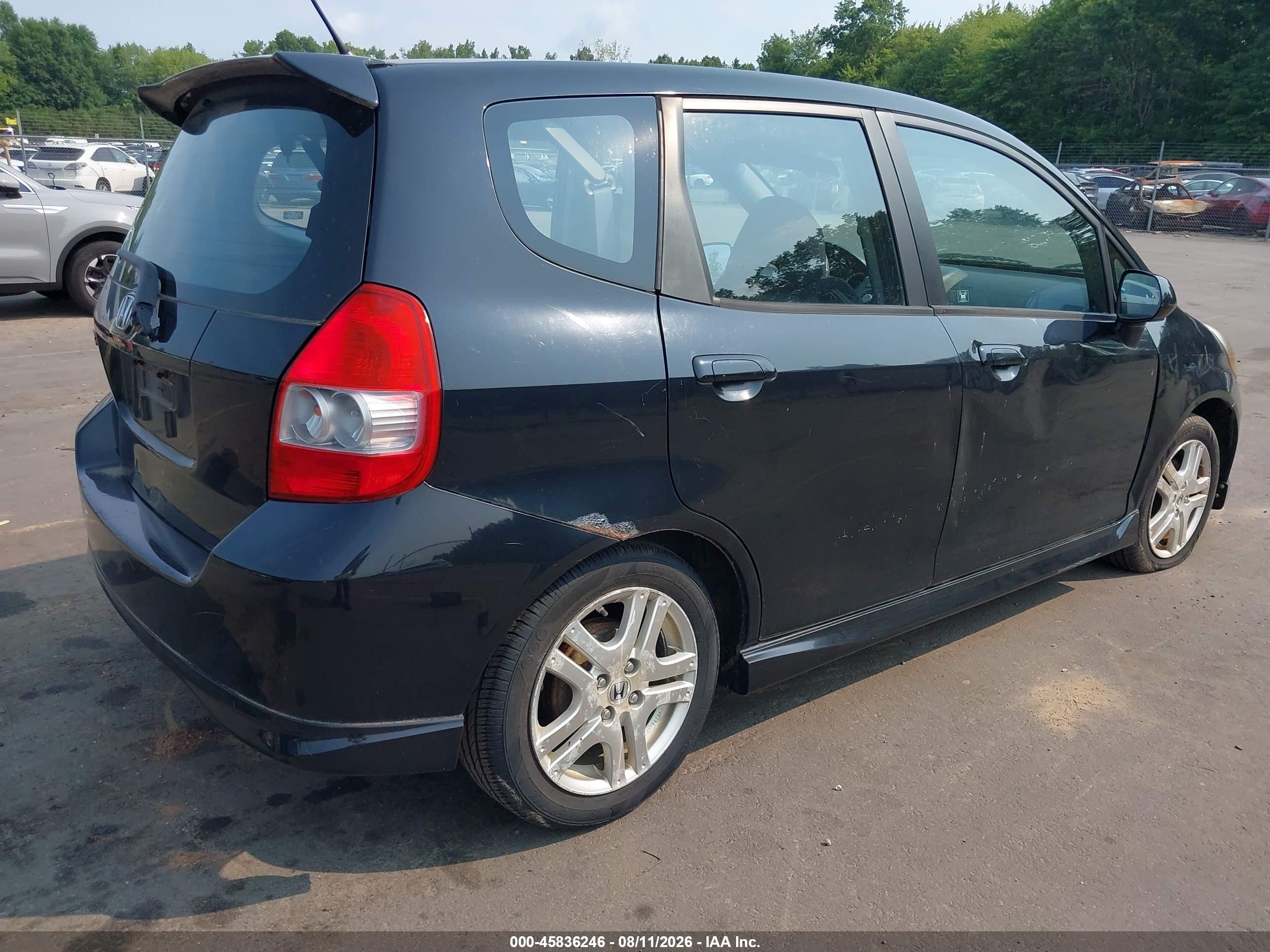 2008 Honda Fit Sport Black vin: JHMGD37618S052802