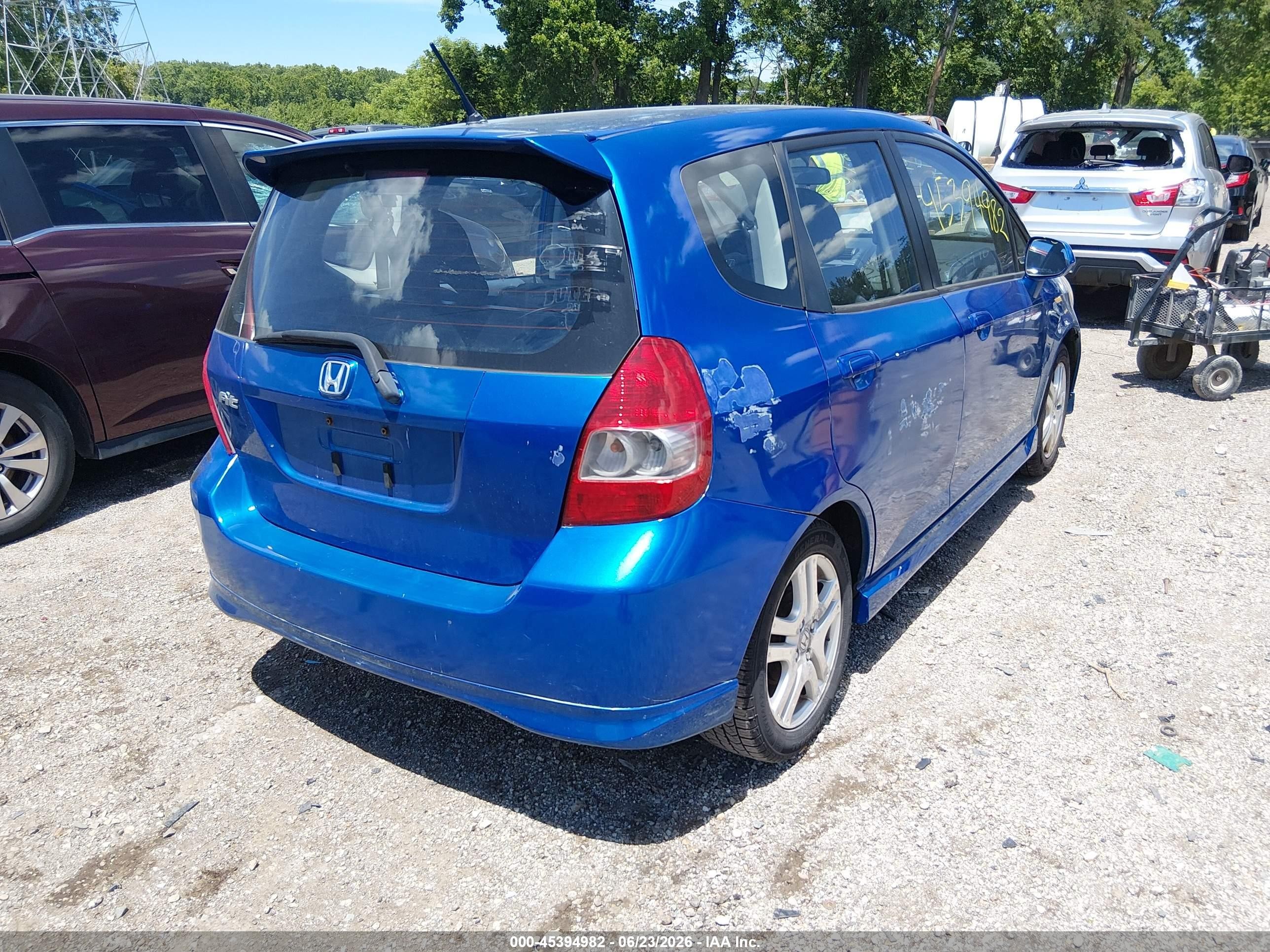 2007 Honda Fit Sport Blue vin: JHMGD37627S023601