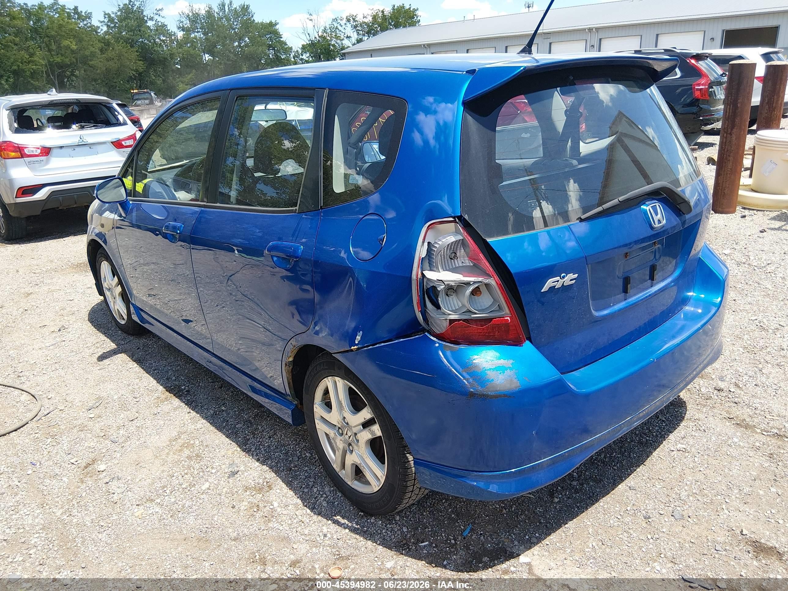2007 Honda Fit Sport Blue vin: JHMGD37627S023601