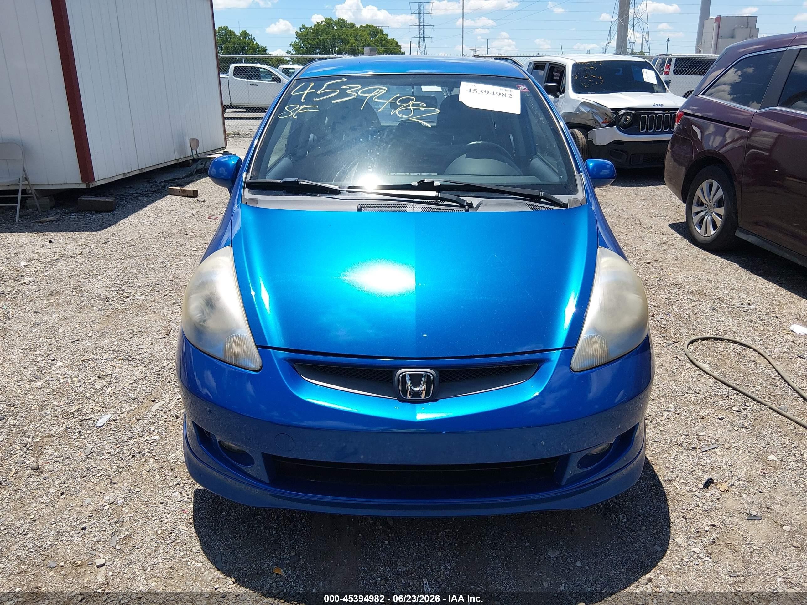 2007 Honda Fit Sport Blue vin: JHMGD37627S023601