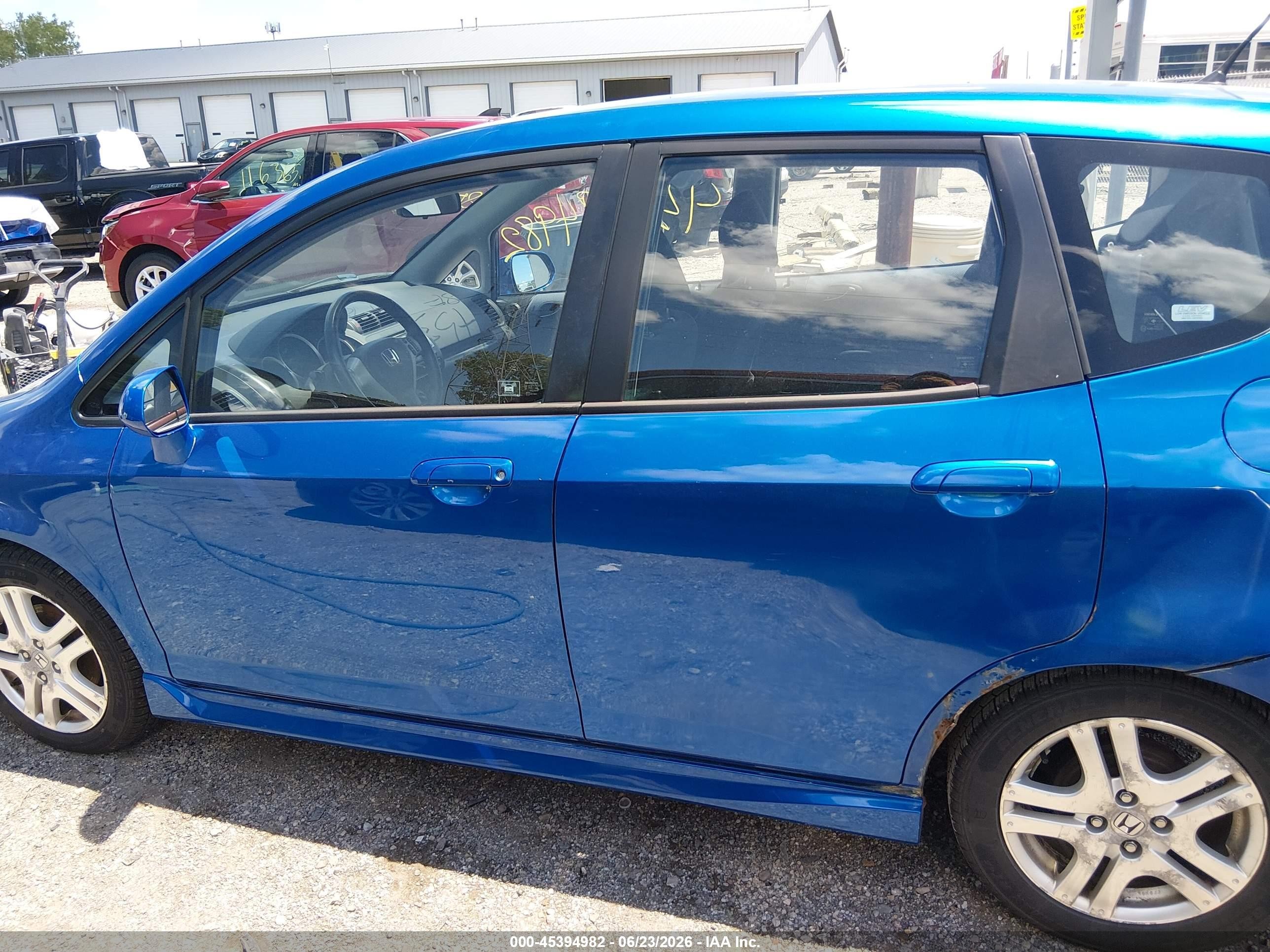 2007 Honda Fit Sport Blue vin: JHMGD37627S023601