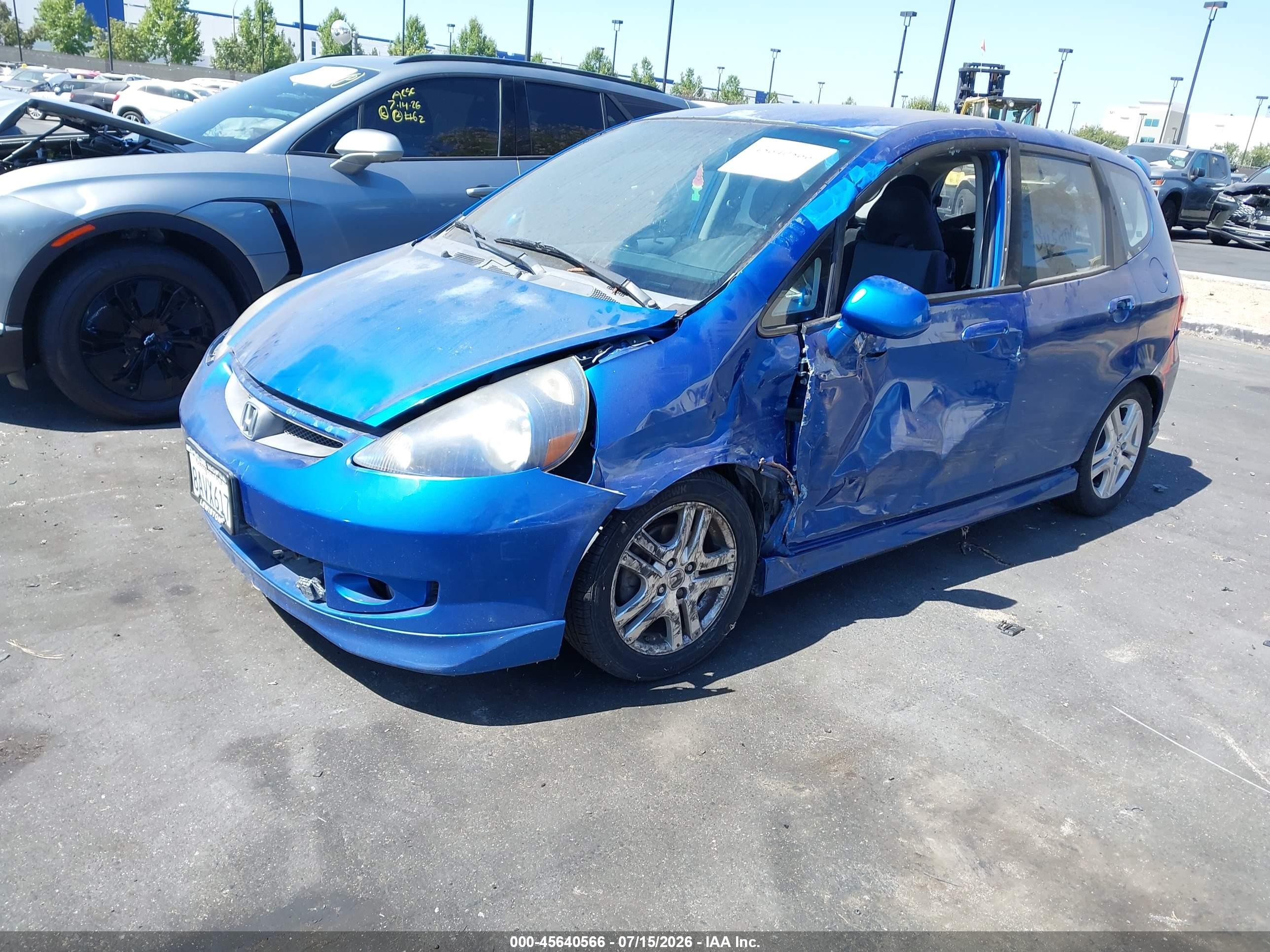 2008 Honda Fit Sport Blue vin: JHMGD37628S003334