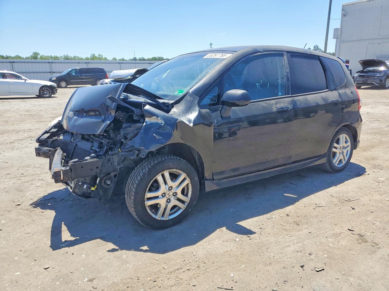 2008 Honda Fit Sport Black vin: JHMGD37628S035698