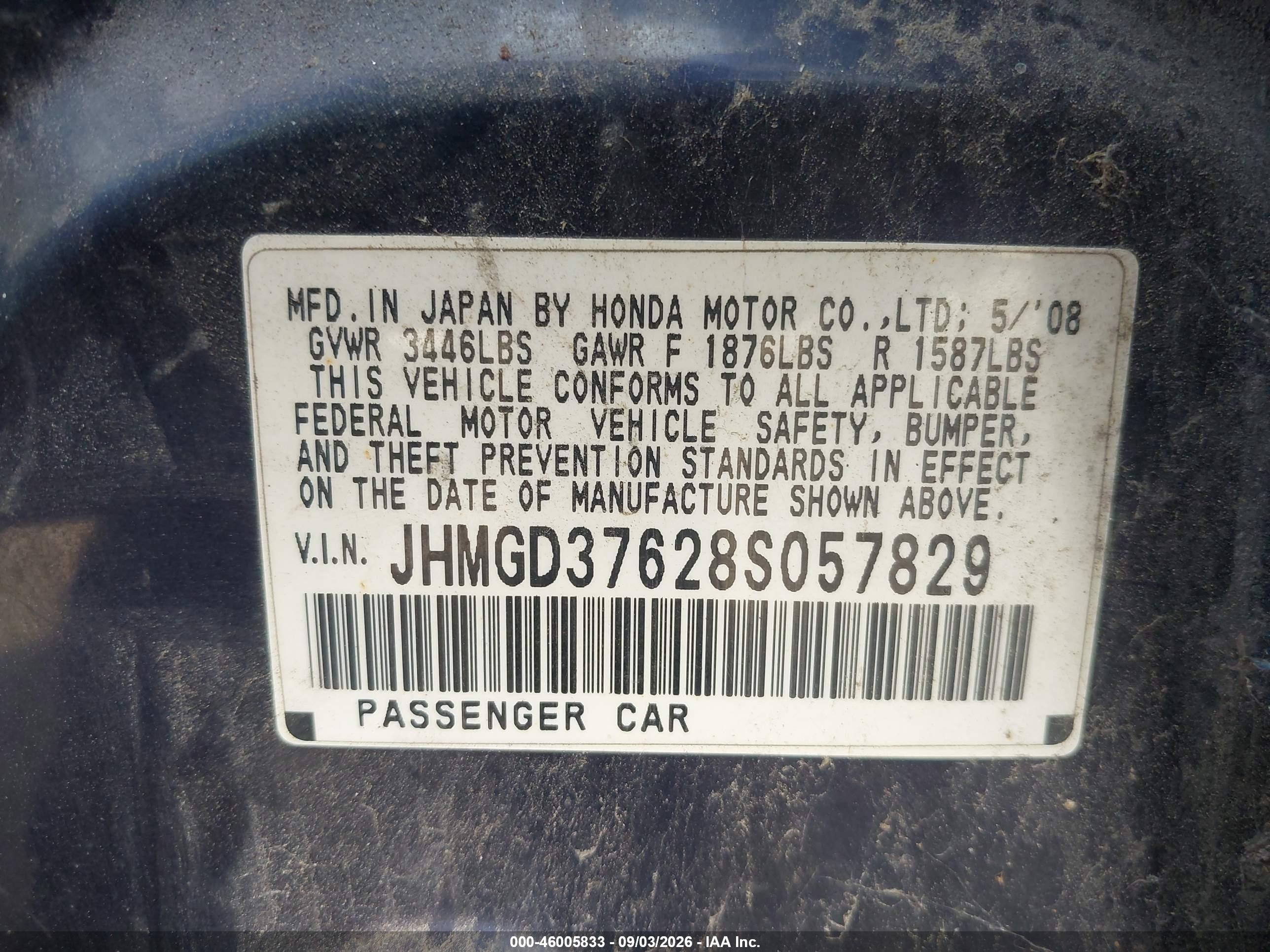 2008 Honda Fit Sport Purple vin: JHMGD37628S057829