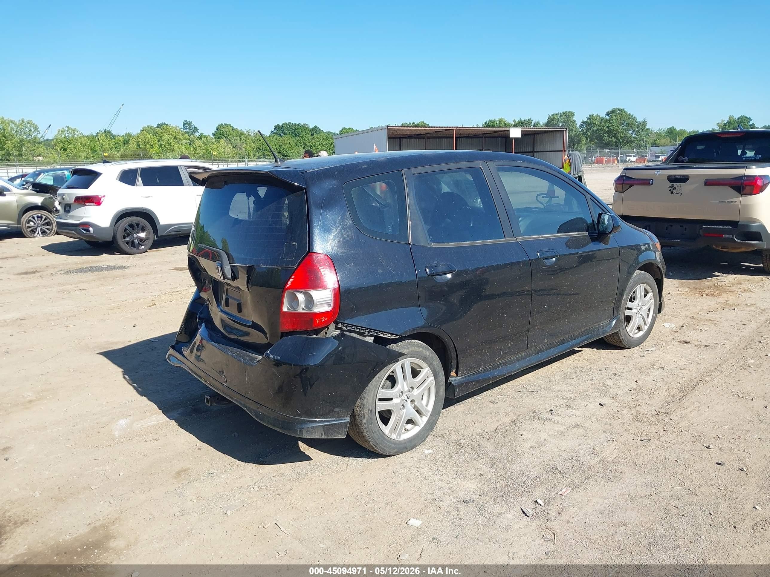 2008 Honda Fit Sport Black vin: JHMGD37628S060228