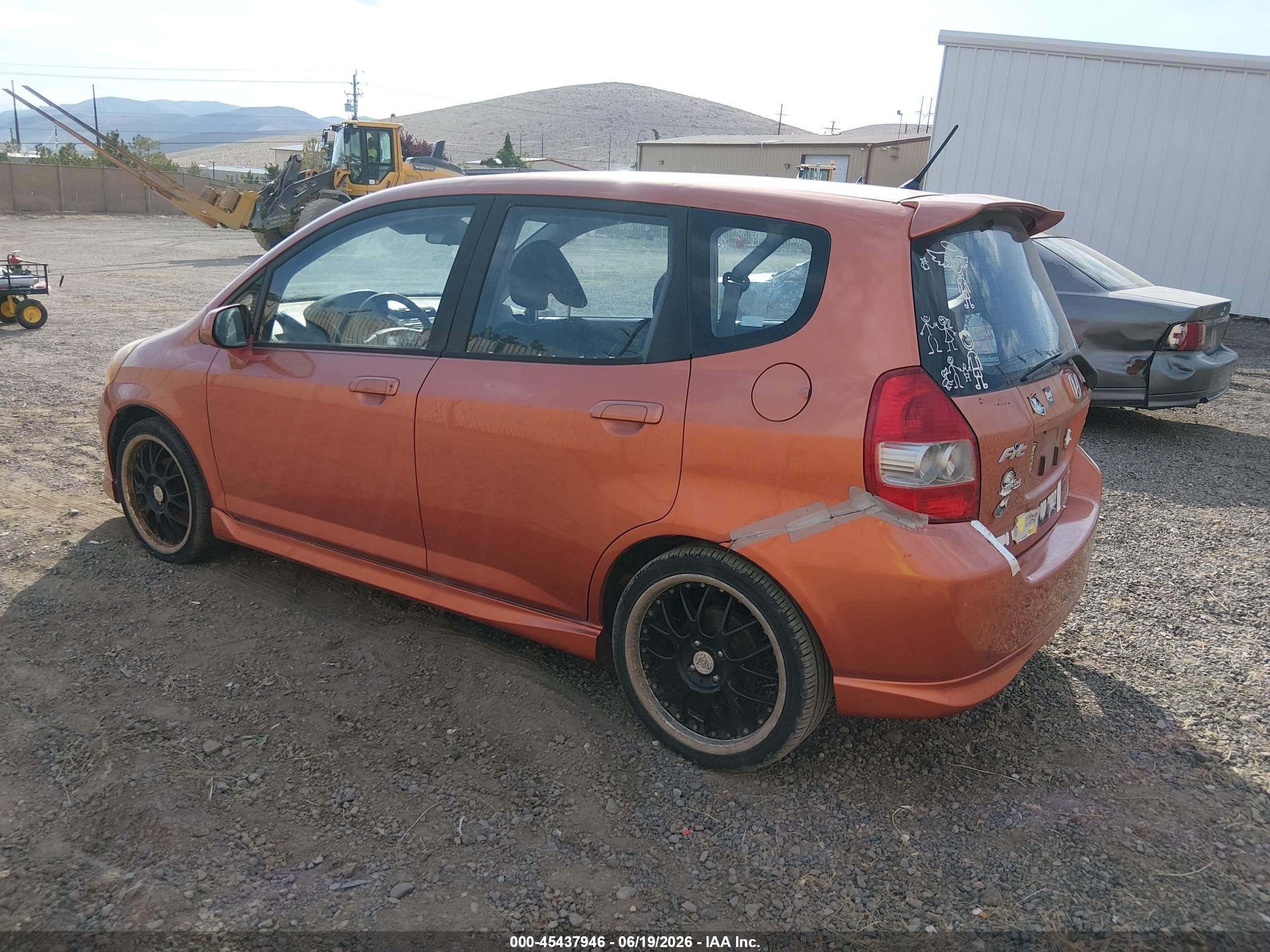 2007 Honda Fit Sport Orange vin: JHMGD37637S053030