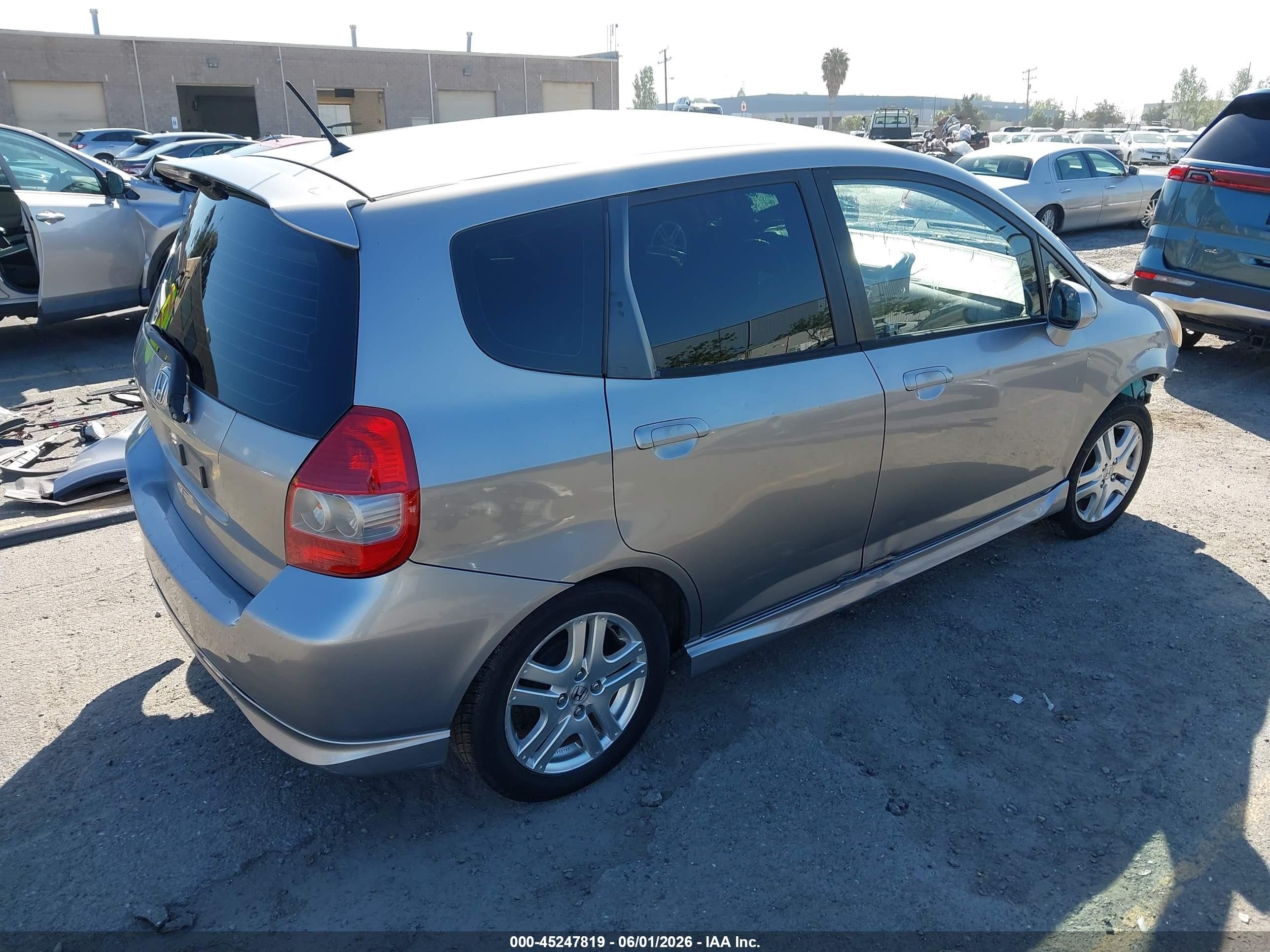 2007 Honda Fit Sport Gray vin: JHMGD37647S004371