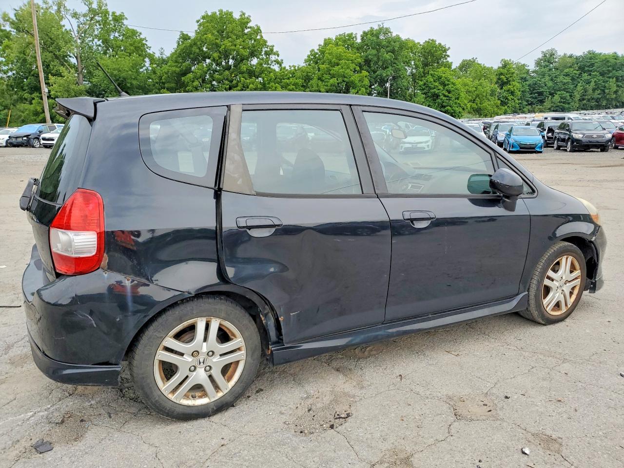 2007 Honda Fit S Black vin: JHMGD37647S054896