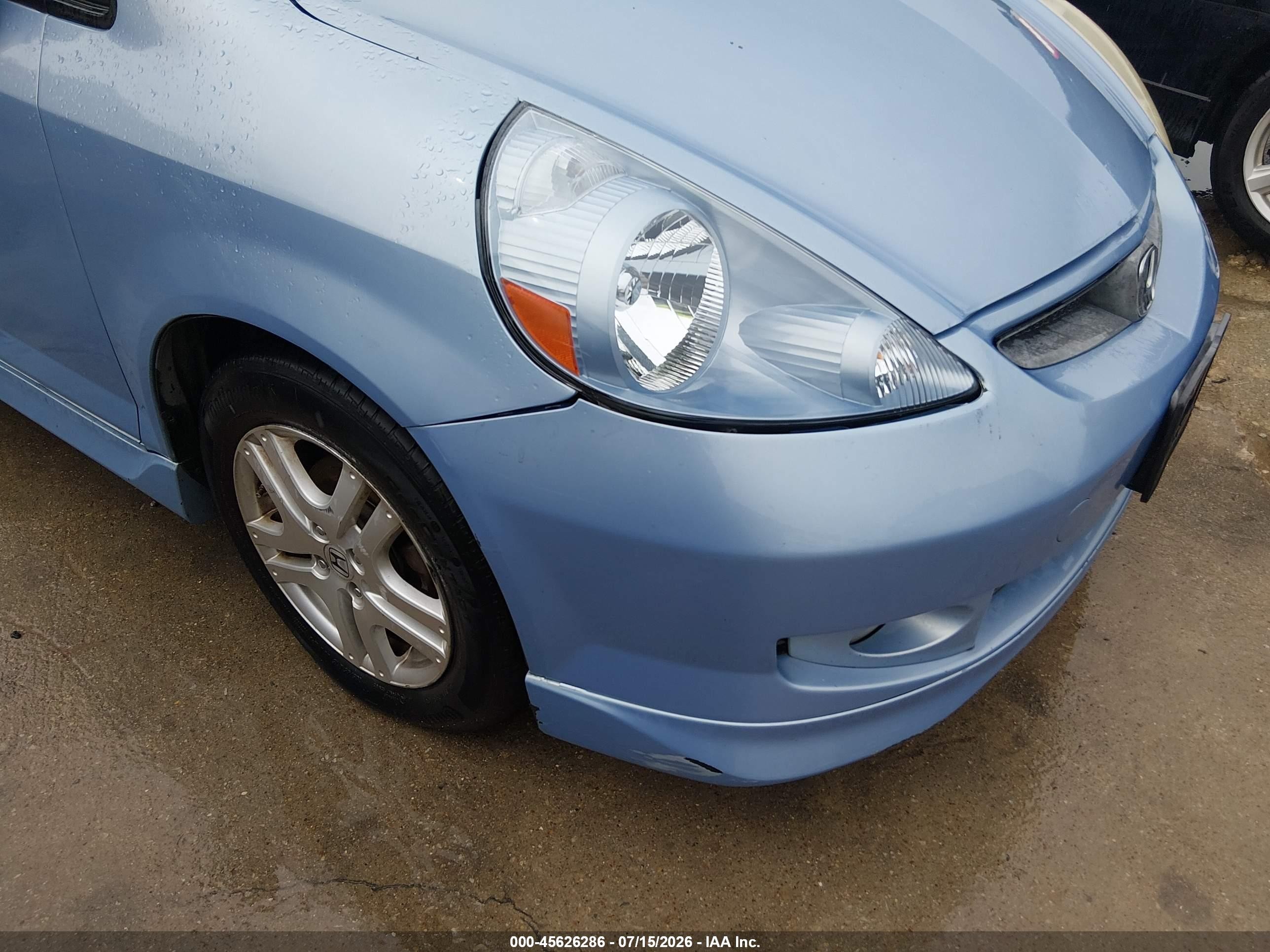 2008 Honda Fit Sport Blue vin: JHMGD37648S009930