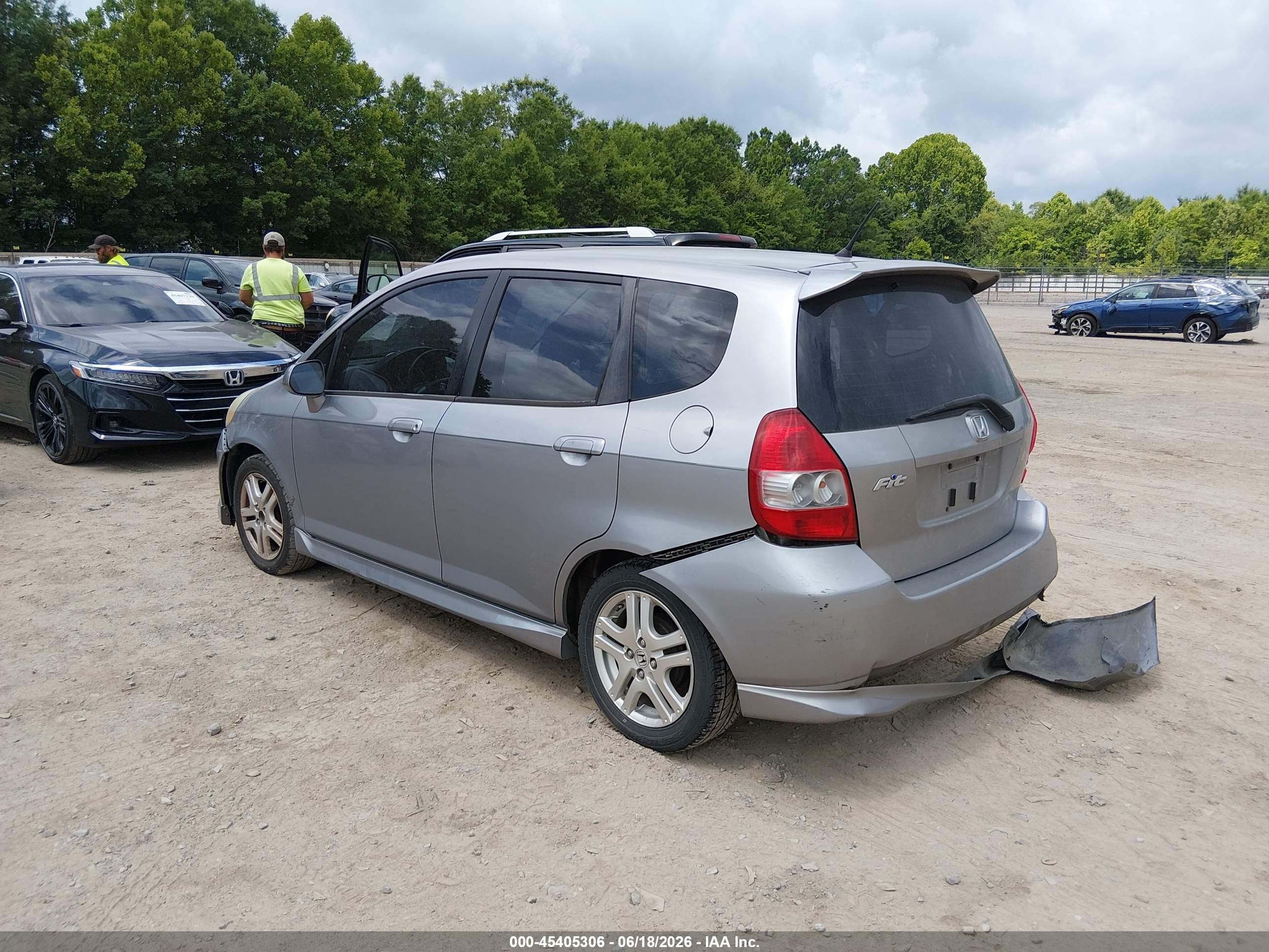 2008 Honda Fit Sport Gray vin: JHMGD37648S033533
