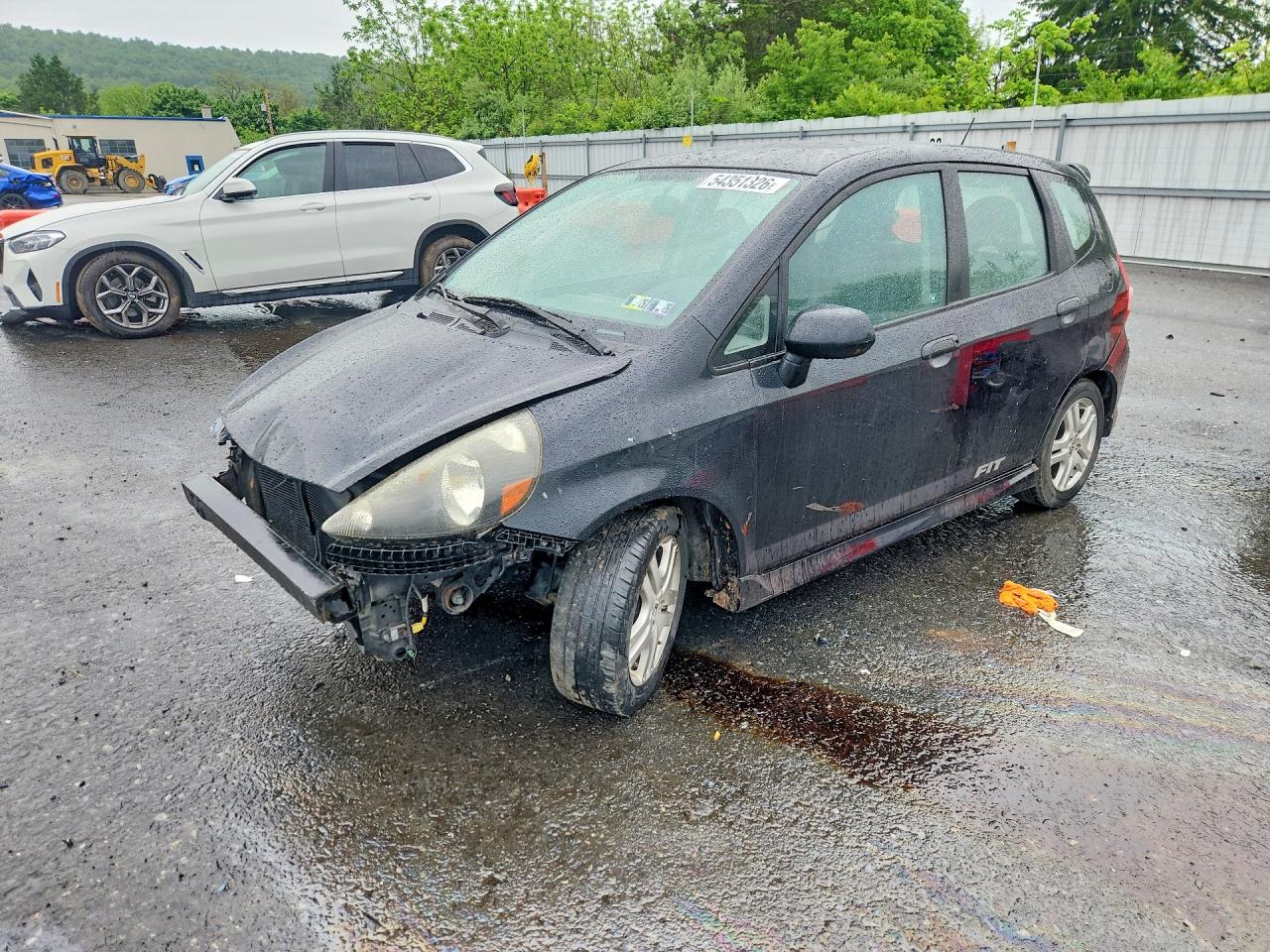 2008 Honda Fit Sport Black vin: JHMGD37648S054947