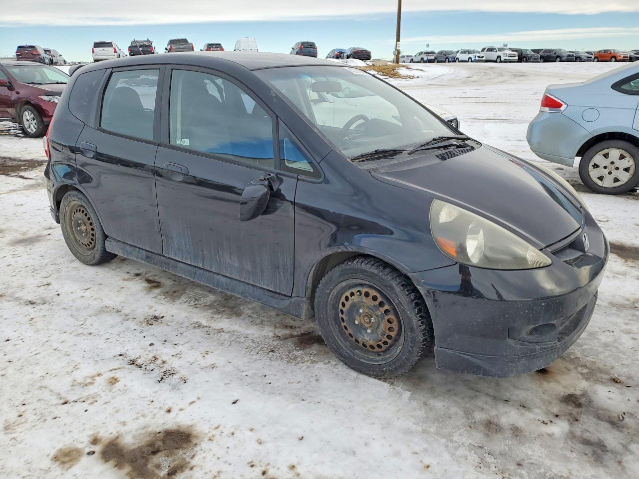 2008 Honda Fit Sport 5dr Black vin: JHMGD37648S804847