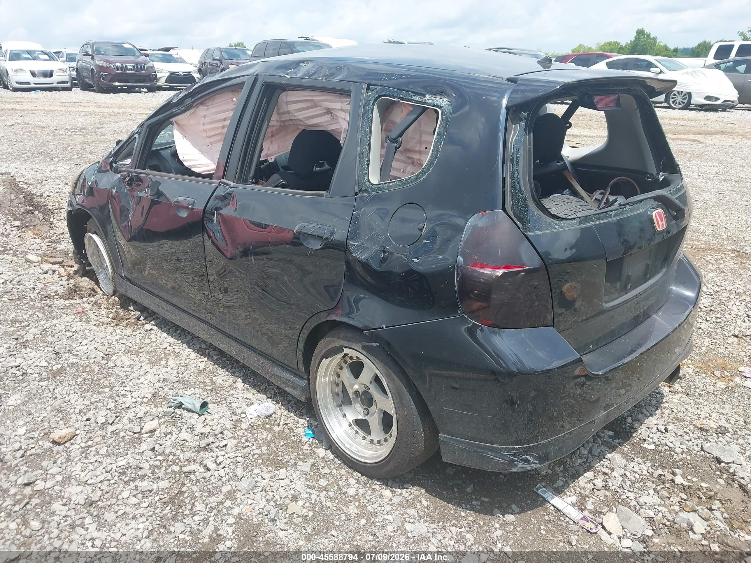2007 Honda Fit Sport Черный vin: JHMGD37657S036181