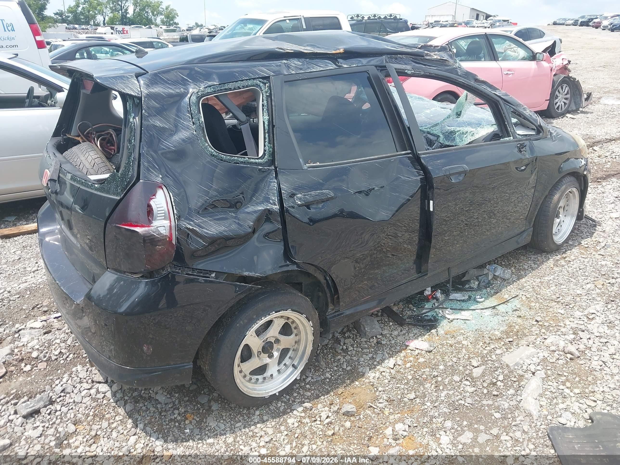 2007 Honda Fit Sport Черный vin: JHMGD37657S036181