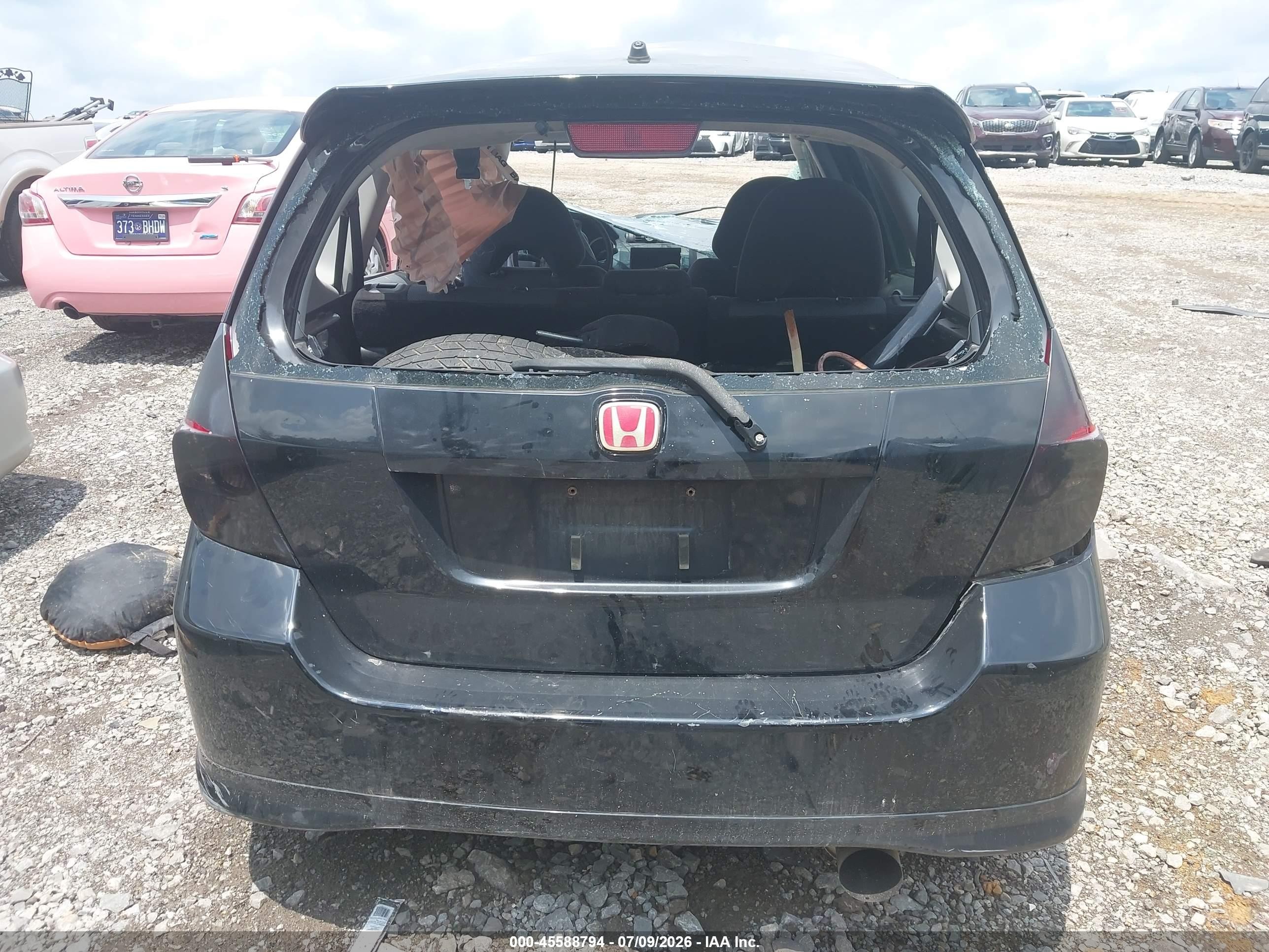 2007 Honda Fit Sport Черный vin: JHMGD37657S036181