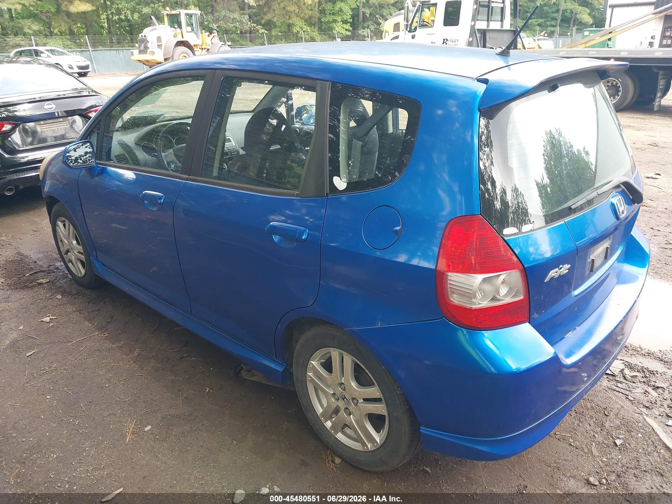 2007 Honda Fit Sport Blue vin: JHMGD37657S048718